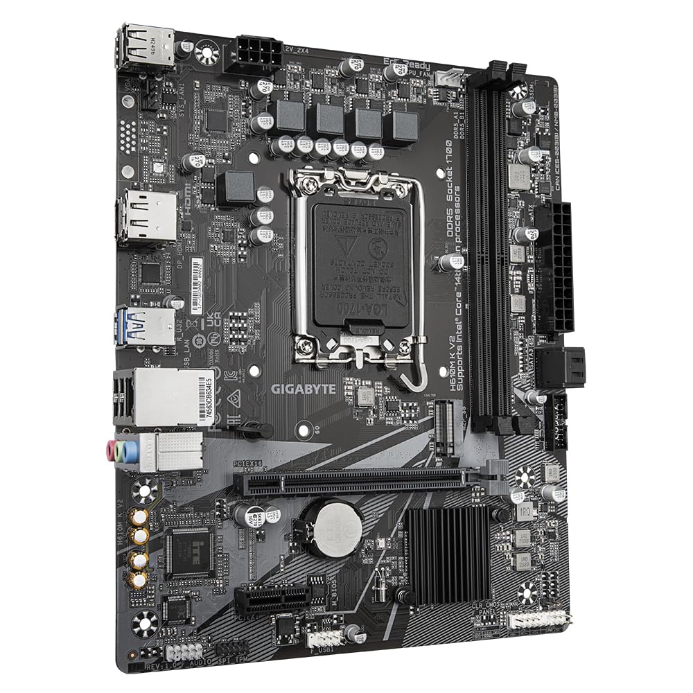 GIGABYTE H610M K V2 Motherboard | Intel H610 | Micro ATX | DDR4 | PCIe 4.0 | HDMI | USB 3.2 | Reliable Basic Board