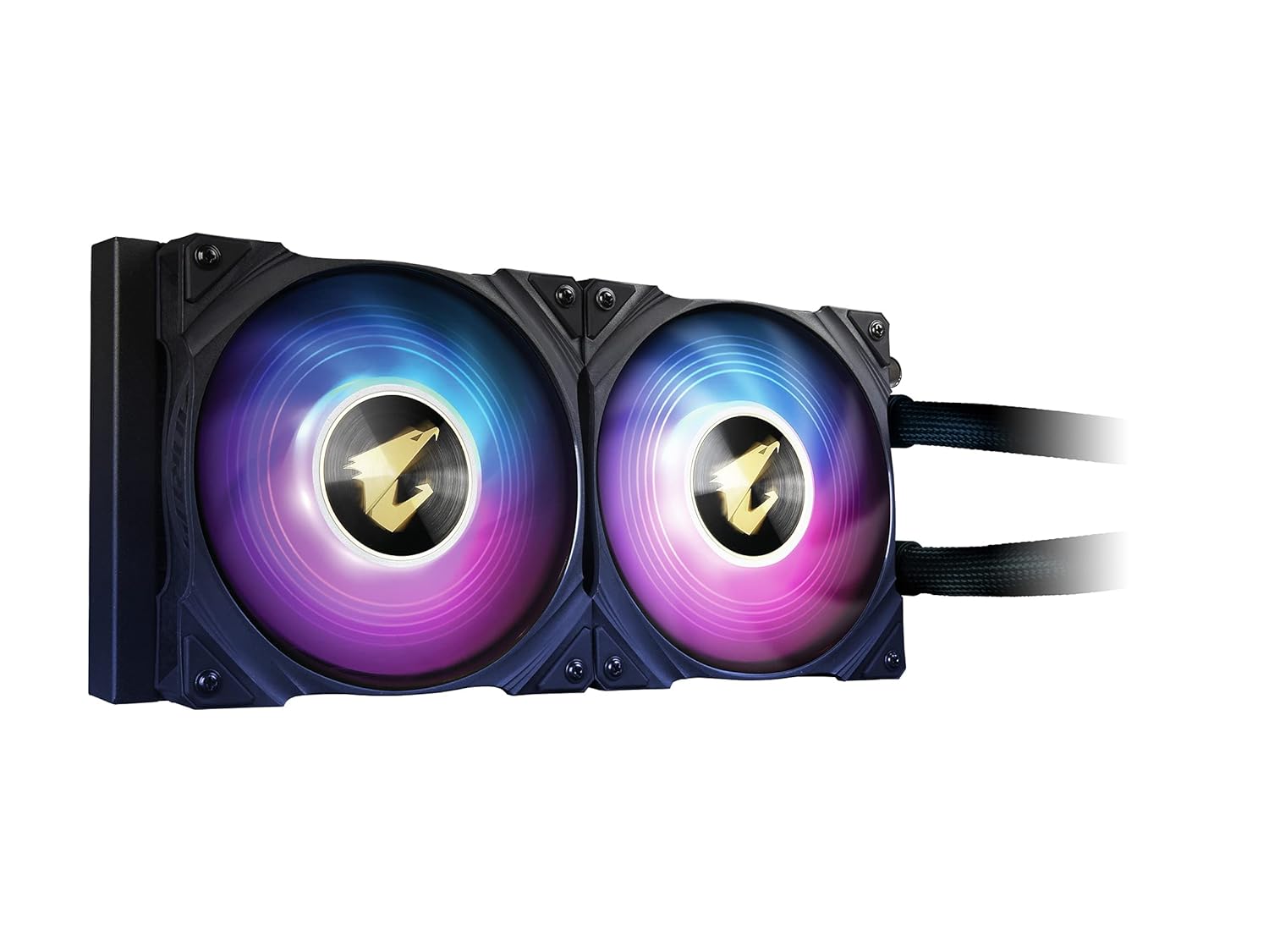 Gigabyte AORUS WATERFORCE X 240 AIO Liquid CPU Cooler, Rotatable Circular LCD Display with Micro SD Support, 240mm Radiator with 2X 120mm Low Noise ARGB Fans, Compatible with Intel LGA1700