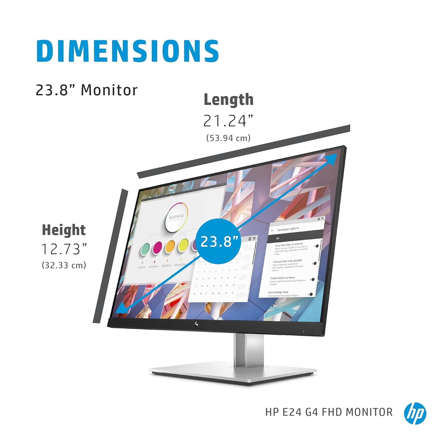 HP E24 G4 23.8-inch/60.4 cms 1920 x 1080 Pixels Full HD IPS Panel Anti-Glare Monitor with Eye Ease Technology (Black)