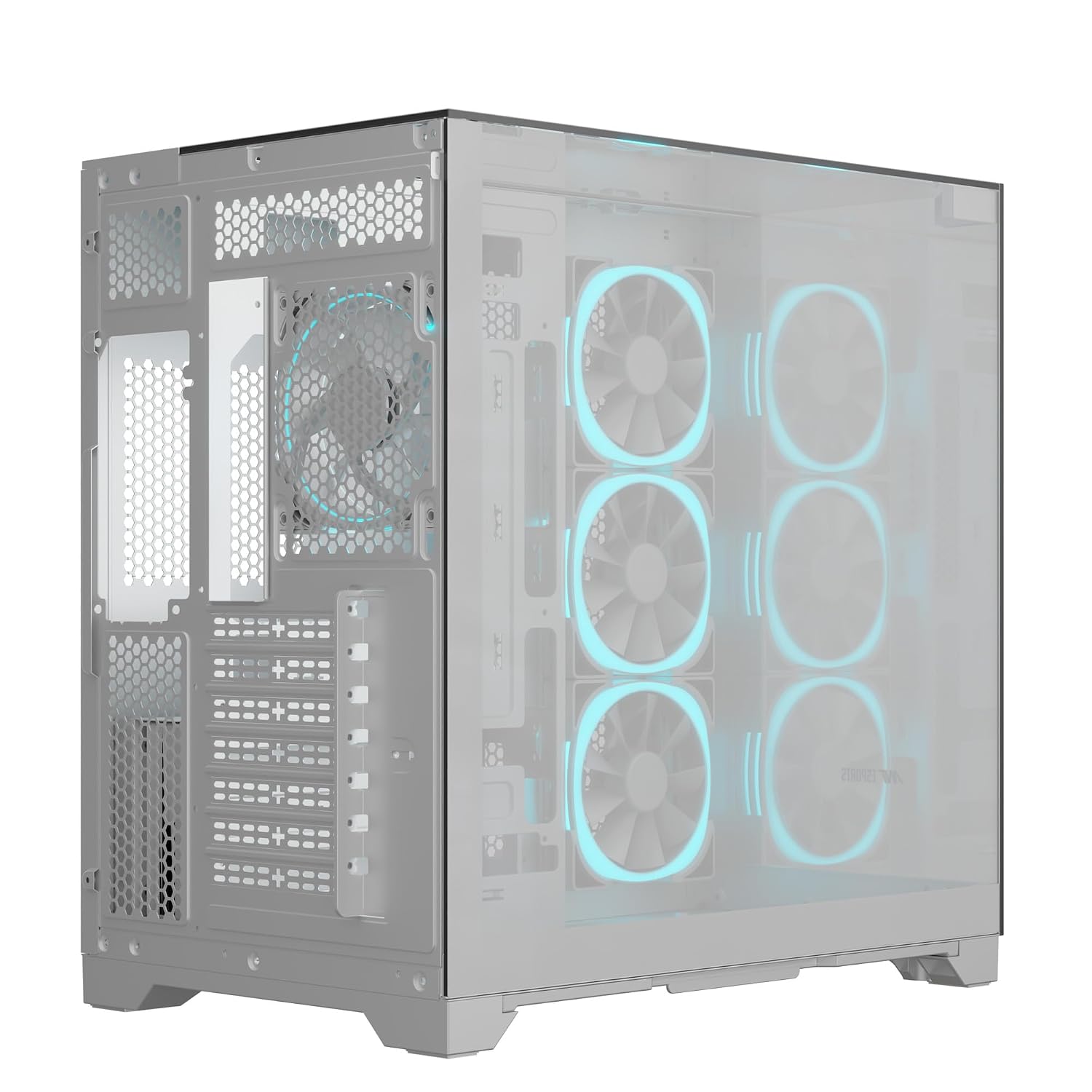 Ant Esports Crystal Mirror Mid-Tower ATX Computer Case/Gaming Cabinet - White |3-Side Glass with Mirror| Support ATX, Micro-ATX, Mini-ITX | Pre-Installed 4 ARGB PWM Fans