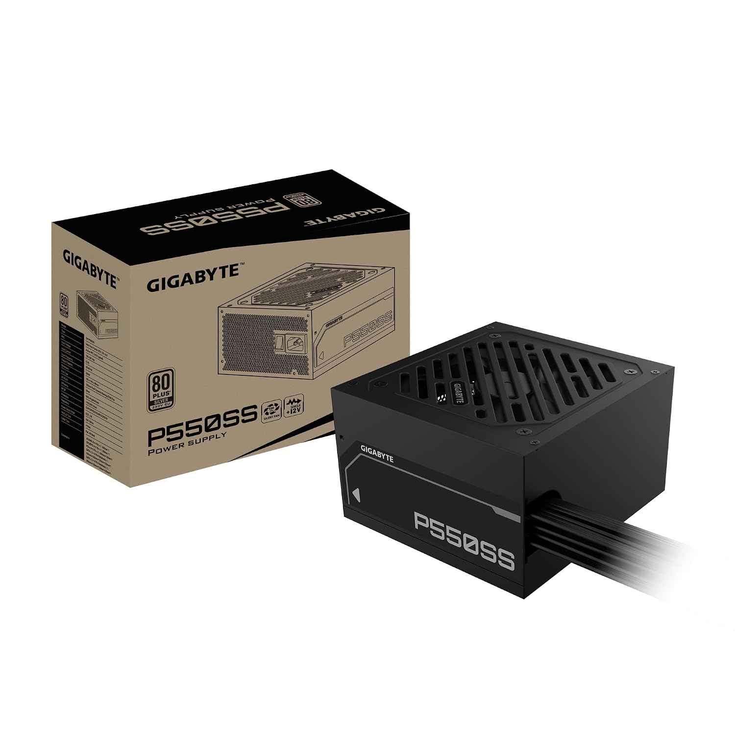 GIGABYTE GP-P550SS  550W ATX Power Supply (SILVER) | Non-Modular | 80 Plus Standard | Quiet Fan | Reliable Build