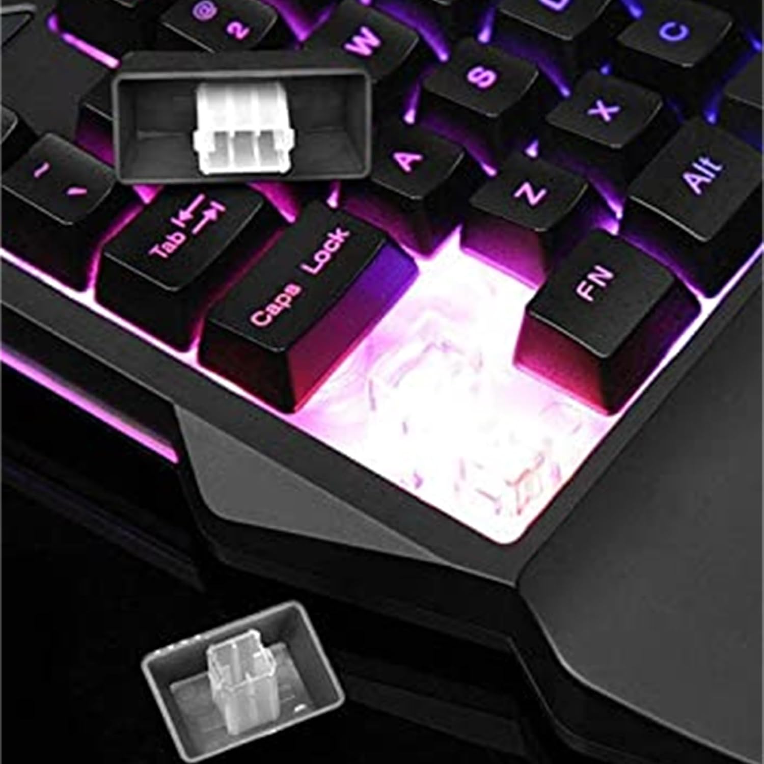 Ant Esports MG401 4-in-1 RGB Keyboard & Mouse Combo with One-Hand Keypad, 3600 DPI Optical Mouse, Bluetooth Receiver & Phone Stand for Android, BGMI, Free Fire & Call of Duty