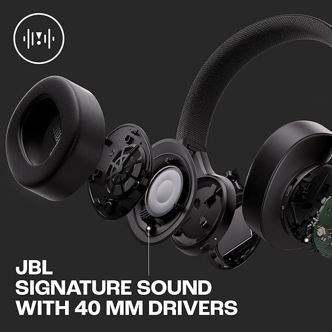 JBL Live 770NC True Adaptive Noise Cancellation Headphones Wireless Over Ear, Spatial Sound, 65Hrs Playtime, Speed Charge, Multipoint Connect and Personi-Fi 2.0, BT 5.3, Google Fast Pair, Alexa, Black - Zapnet.in