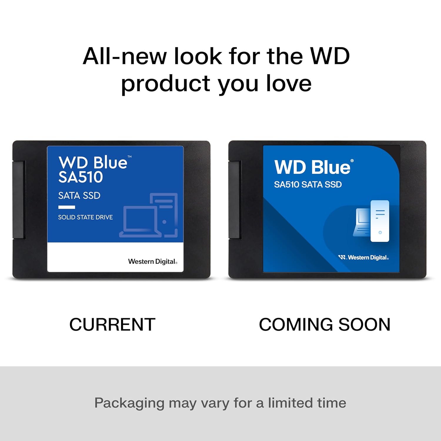 Western Digital WD Blue SA510 SATA 250GB, Up to 555MB/s, 2.5 Inch/7 mm, 5Y Warranty, Internal Solid State Drive (SSD) (WDS250G3B0A)