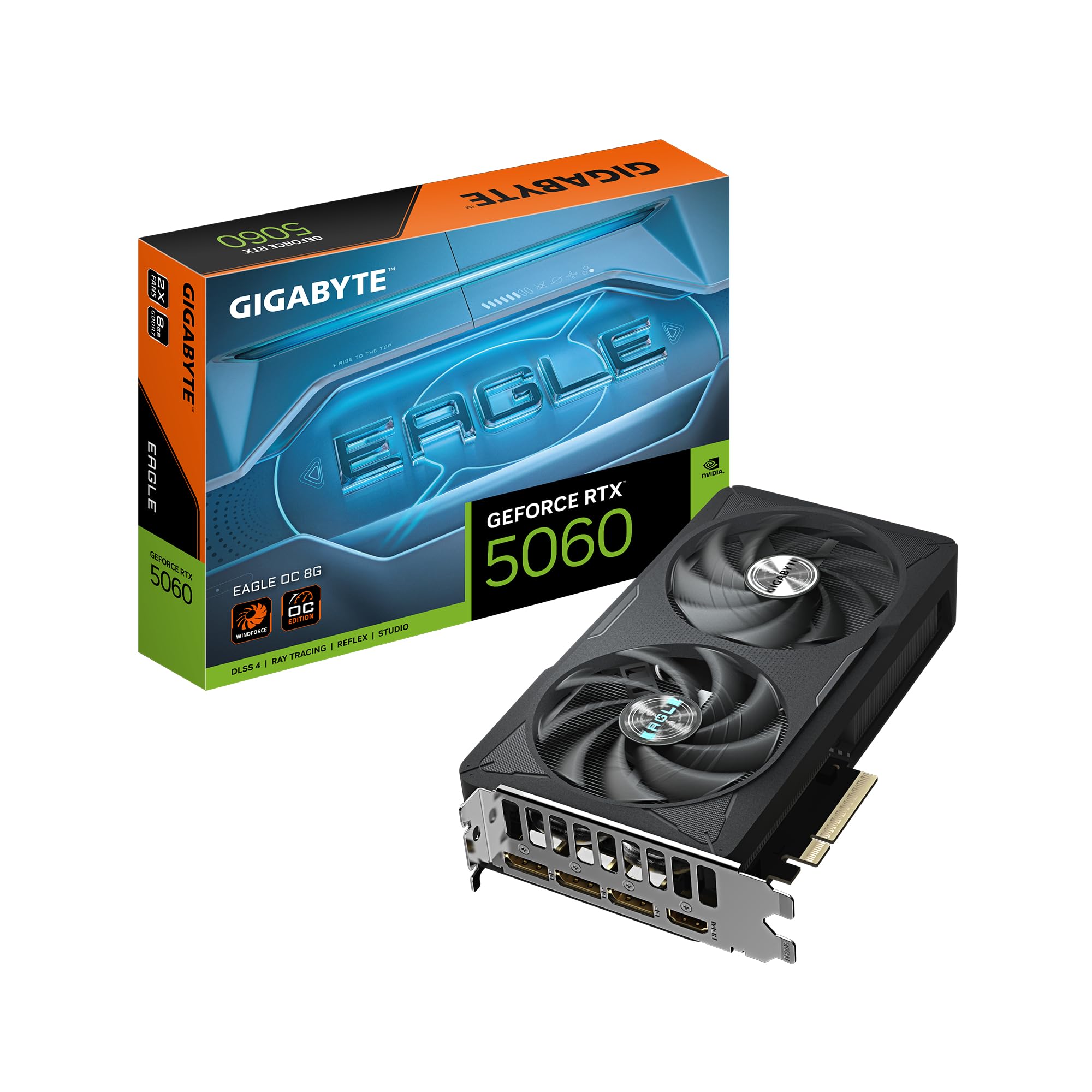 Gigabyte GeForce RTX 5060 OC Low Profile 8G Graphics Card - 8GB GDDR7, 128bit, PCI-E 5.0, 2512 MHz Core Clock, 3 x DisplayPort, 1 x HDMI, GV-N5060OC-8GL