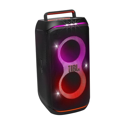 JBL Partybox 120 Wireless Bluetooth 160W Party Speaker, AI Sound Boost, Futuristic Light Show, Upto 12Hrs Playtime,Multispeaker Connection by Auracast, Guitar & Mic Input, Splashproof (Black) - Zapnet.in