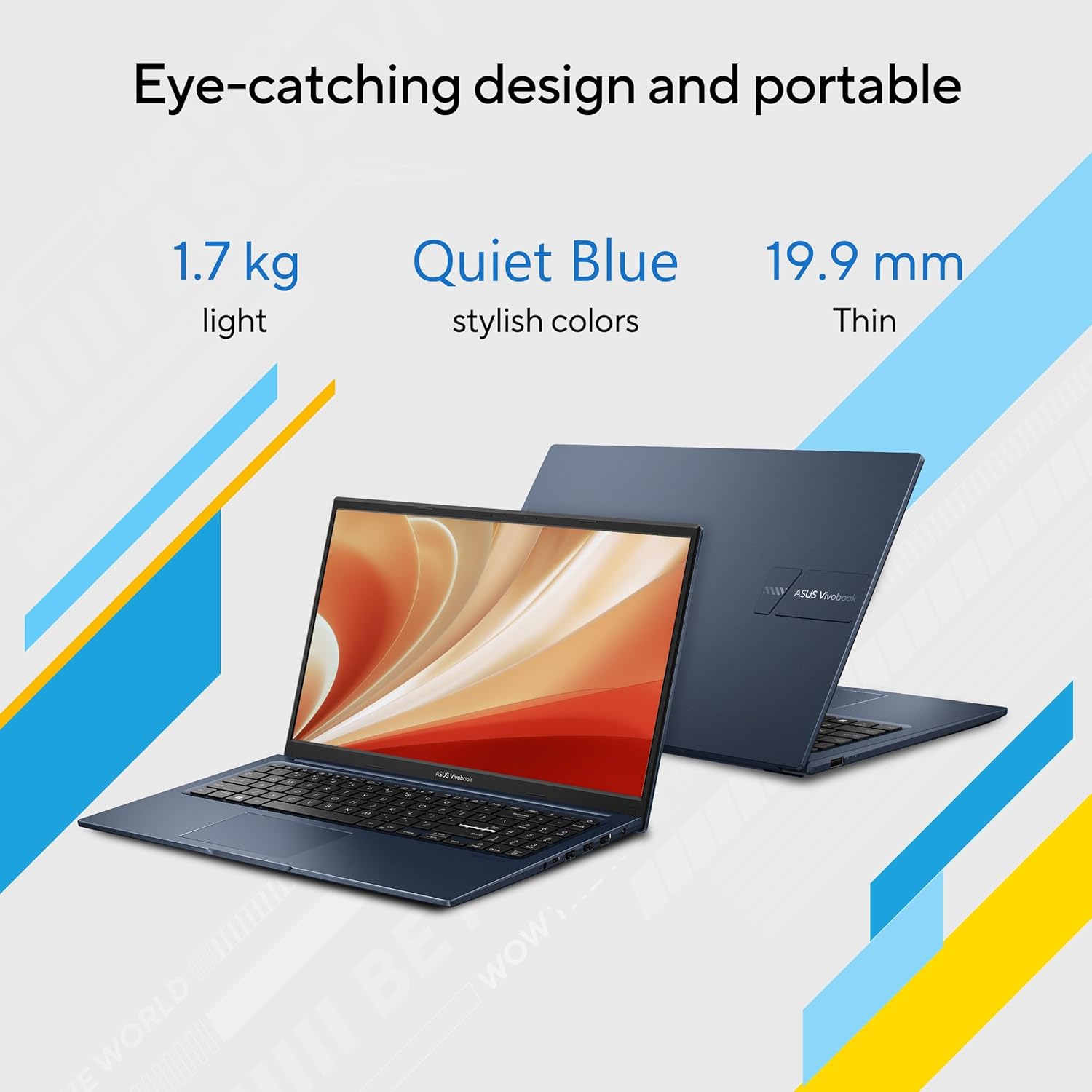 ASUS Vivobook 15 X1504ZA-NJ321WS Intel®Core™ i3-1215U / 8GB DDR4 / 512GB PCIe® 3.0 SSD / 15.6-inch/FHD 16:9 / Quiet Blue/Backlit KB/Win 11 Home/MS Office