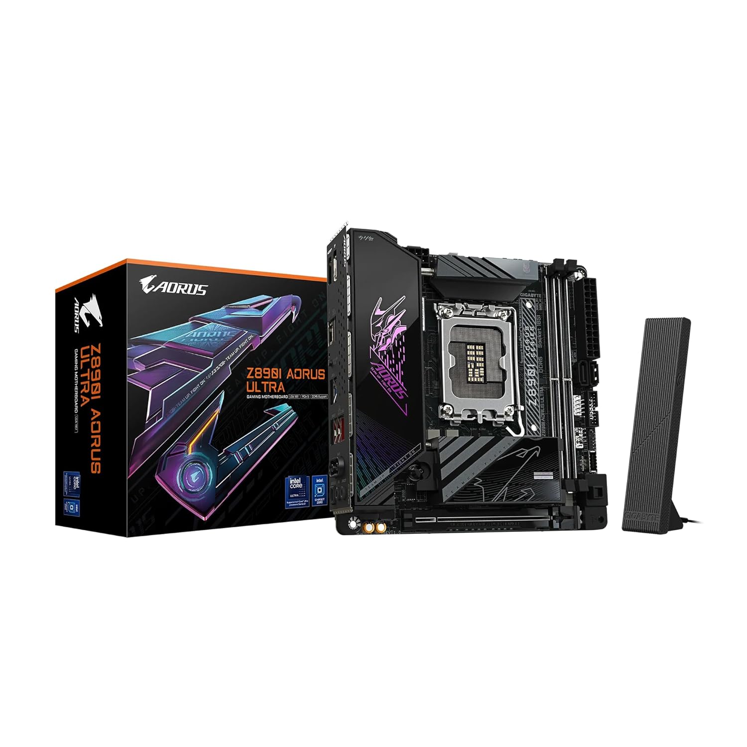 GIGABYTE Z890I AORUS Ultra Ultra Core (Series 2) LGA 1851, Mini-ITX, DDR5, 2X M.2, PCIe 5.0, Thunderbolt 4, WIFI7, 2.5GbE LAN, EZ-Latch