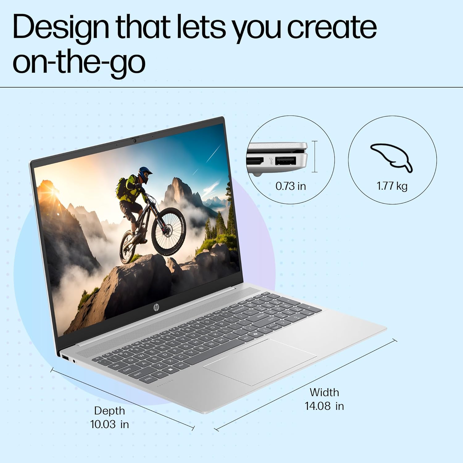 HP Pavilion AI Laptop, Intel Core Ultra 7 155U, 10-12 TOPS, 16GB LPDDR5x, 512GB SSD, IPS, Anti-glare, WUXGA, 16-inch(40.6cm) Intel Graphics, 1080p FHD camera (Win11, Office21, Silver, 1.77kg) af0028TU