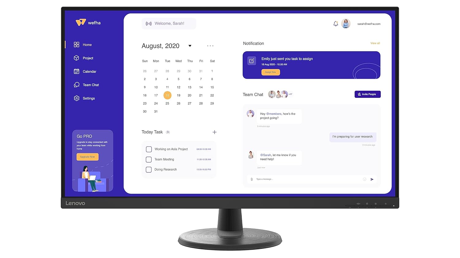Lenovo D-Series 32 Inch (80Cm), LCD 3840X2160 Pixels 4K Monitor | 60Hz, 72% NTSC, 4Ms, 2Xhdmi 2.0, DP 1.2, Tilt Stand, VESA Mount: for Home & Office Use, 3 Year Warranty, Black, D32U-40