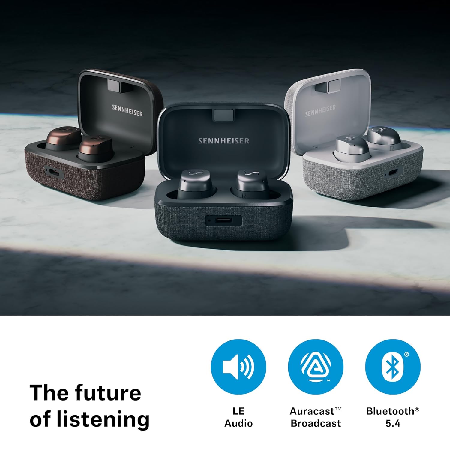 Sennheiser MOMENTUM True Wireless 4 Earbuds,TrueResponse Drivers, Lossless Audio, Auracast, Adaptive ANC, Anti‑Wind+Transparency Modes, 30 Hrs Battery, Qi Fast Charge, 6‑Mics,2Y Warranty, Black-Copper