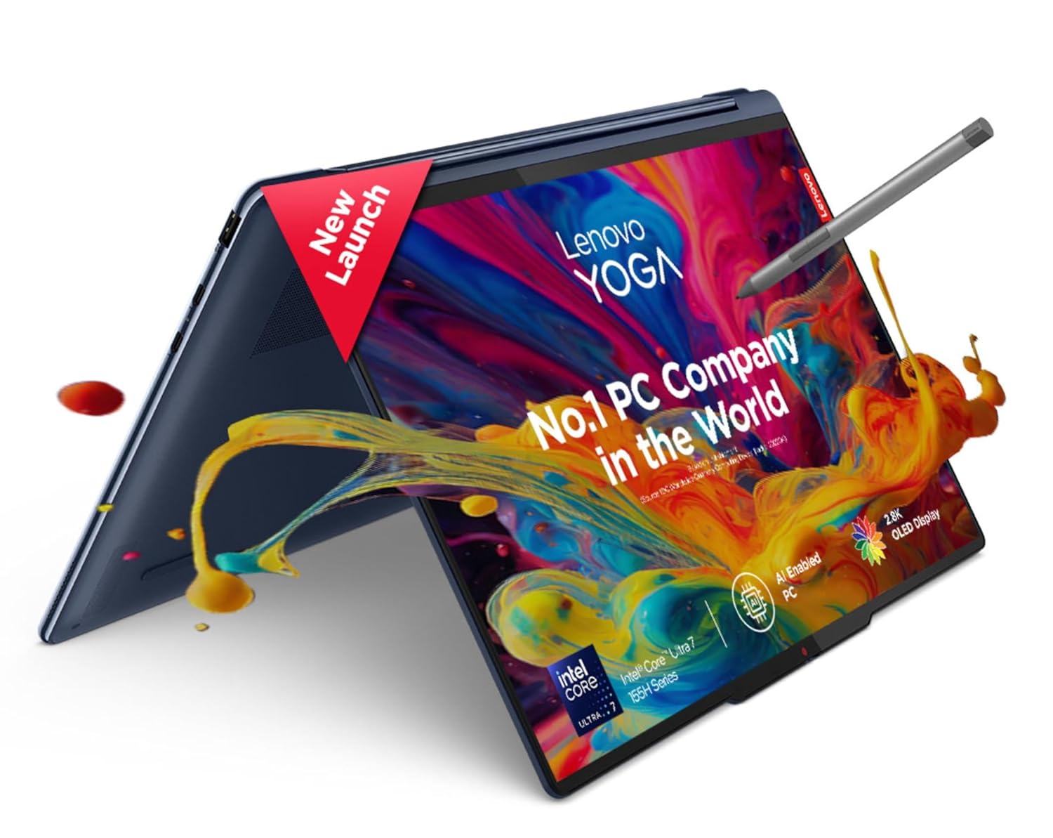 Lenovo Yoga 9 2-in-1 Intel Evo Core Ultra 7 155H 14"(35.5cm) 2.8K WQXGA+ OLED 400Nits 2-in-1 Laptop (32GB/1TB SSD/AI PC/Windows 11/MS Office 21/Digital Pen/Blue/1.5Kg), 83AC001LIN