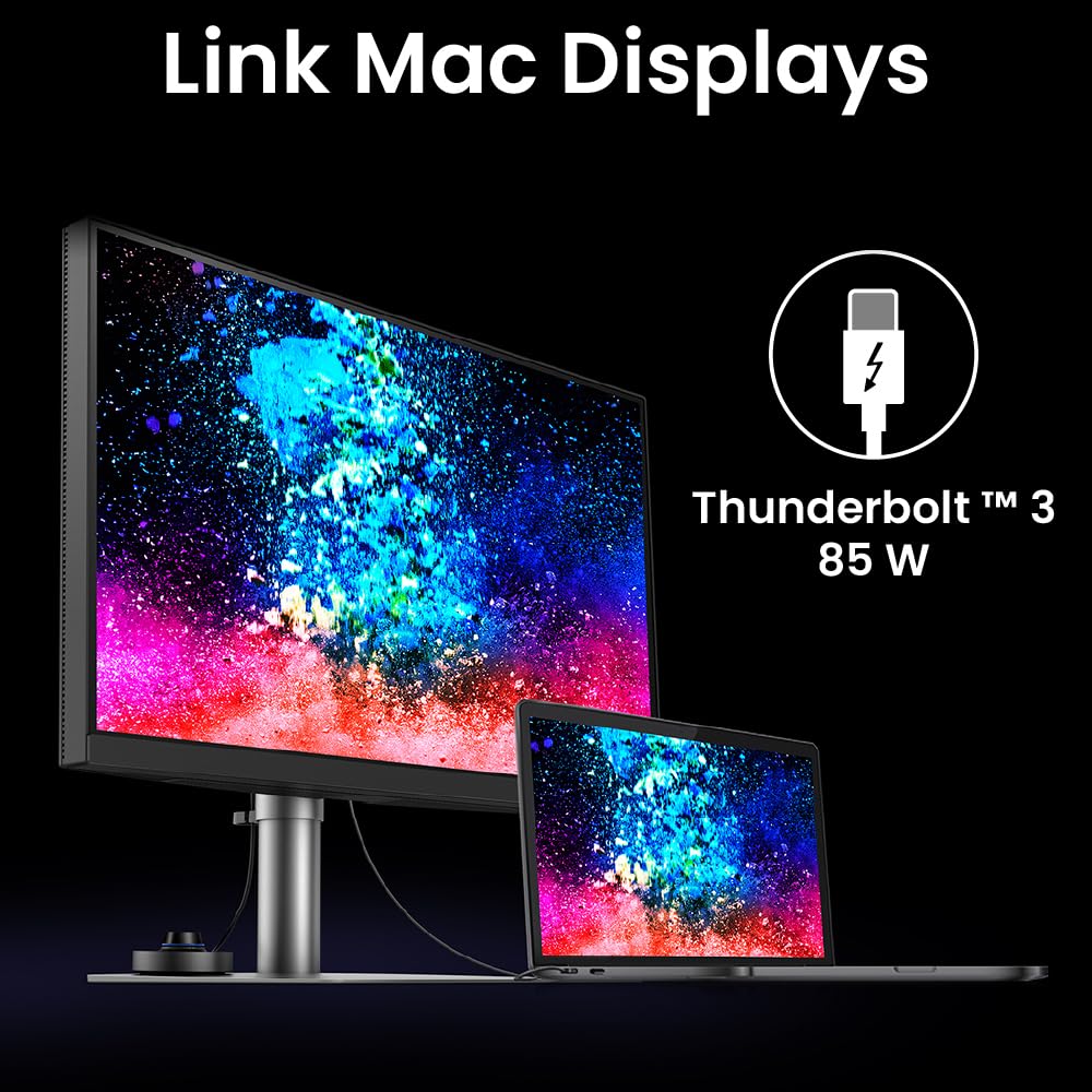 BenQ PD3225U Pro-Design Monitor for MacBook 32" IPS Black Tech. CR 2000:1|4K UHD|VESA DisplayHDR400|98% P3|100% sRGB|DeltaE<2|Pantone Validated|ICCSync|PIP/PBP|Thunderbolt 3|USB-C(PD 85W)|USB Hub|KVM