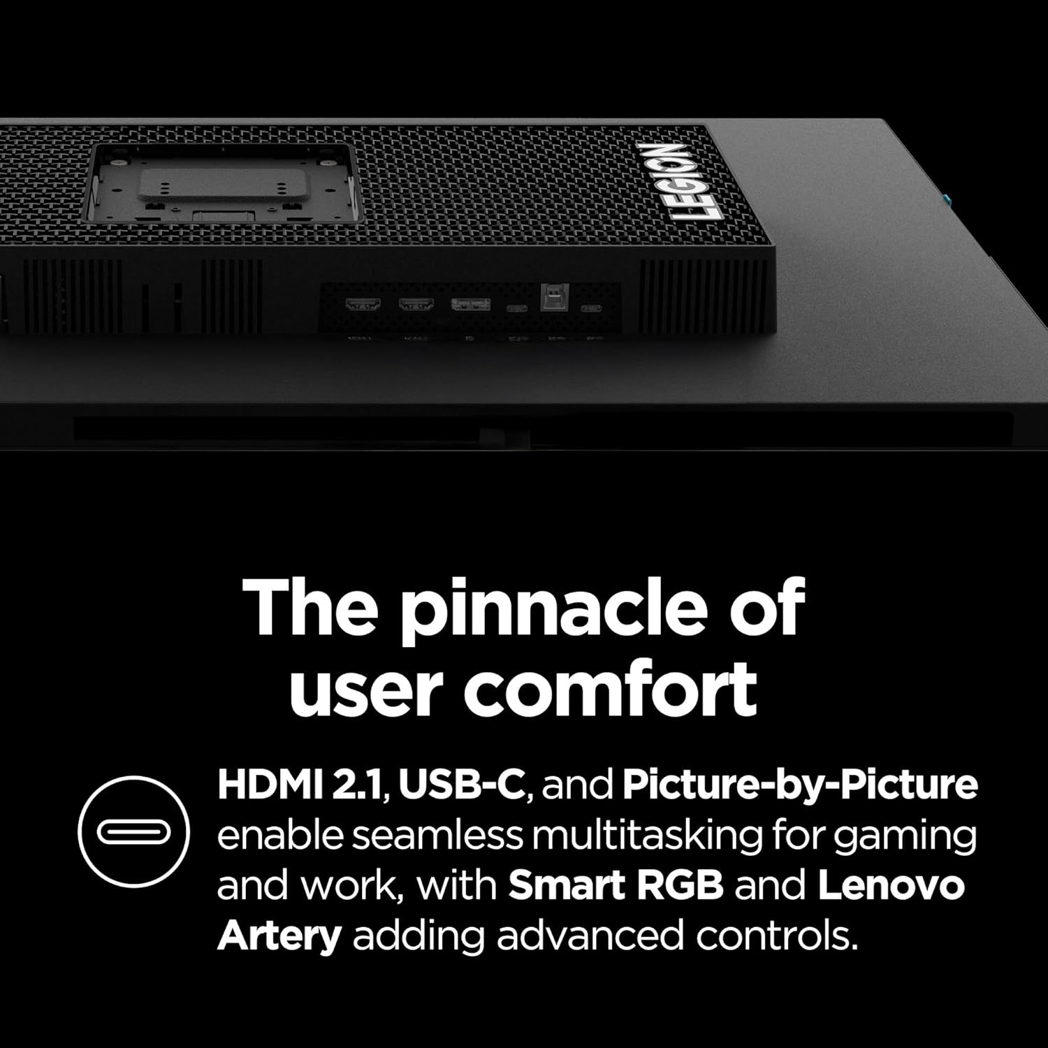 Lenovo Legion Y32p-30 Monitor - Gaming Monitor - 31.5" UHD IPS Display - 144Hz - DisplayHDR™ 400 - AMD FreeSync™ Premium - 0.2ms MPRT - Raven Black - NearEdgeless Design