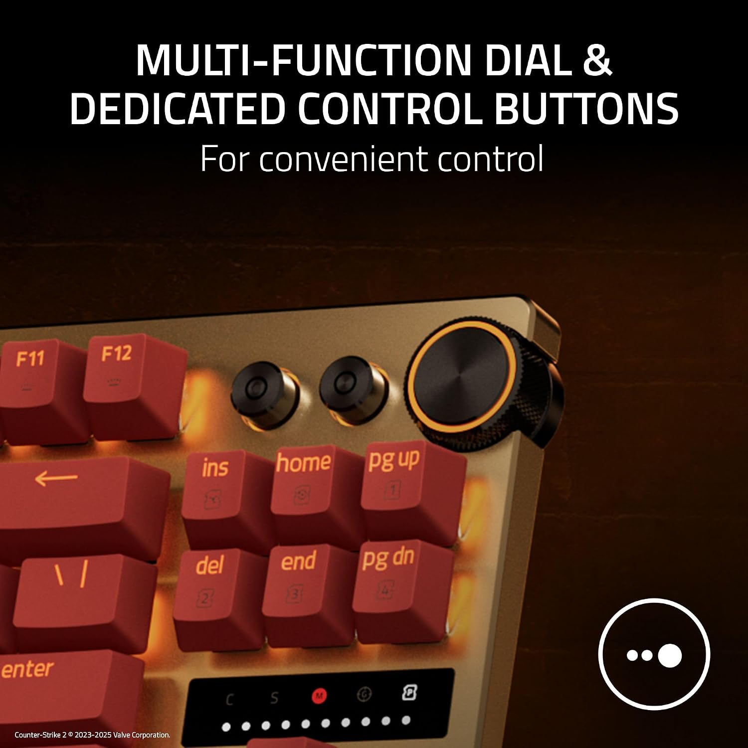 Razer Huntsman V3 Pro TKL Esports Gaming Keyboard, Counter Strike 2 Edition | Analog Optical Switches Gen 2, Razer Snap Tap, Rapid Trigger, Adjustable Actuation, Media Keys & Dial, PBT Keycaps