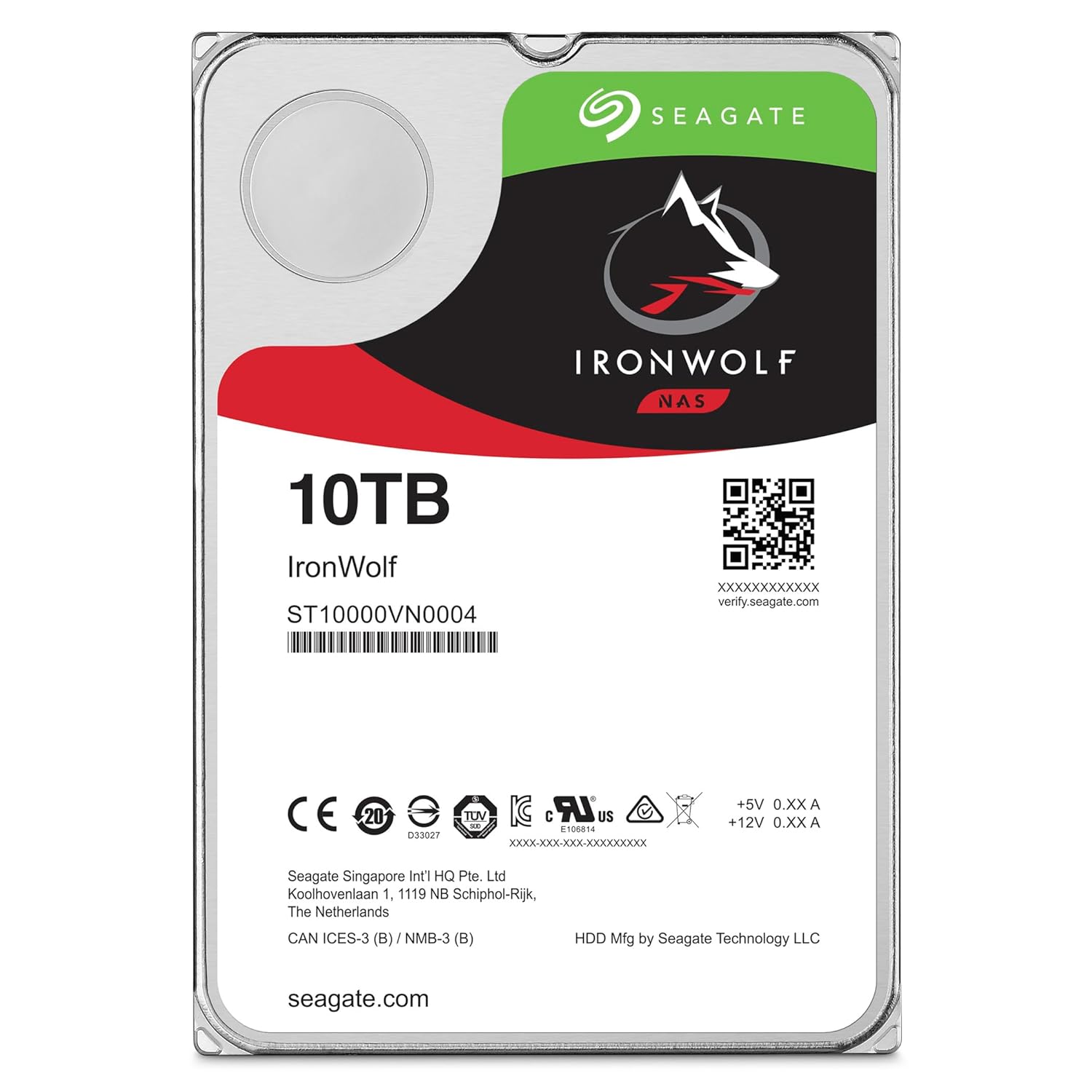Seagate IronWolf 10TB NAS Internal Hard Drive HDD – CMR 3.5 Inch SATA 6Gb/s 7200 RPM 256MB Cache for RAID Network Attached Storage with 3-Years Data Recovery Services (ST10000VN000)