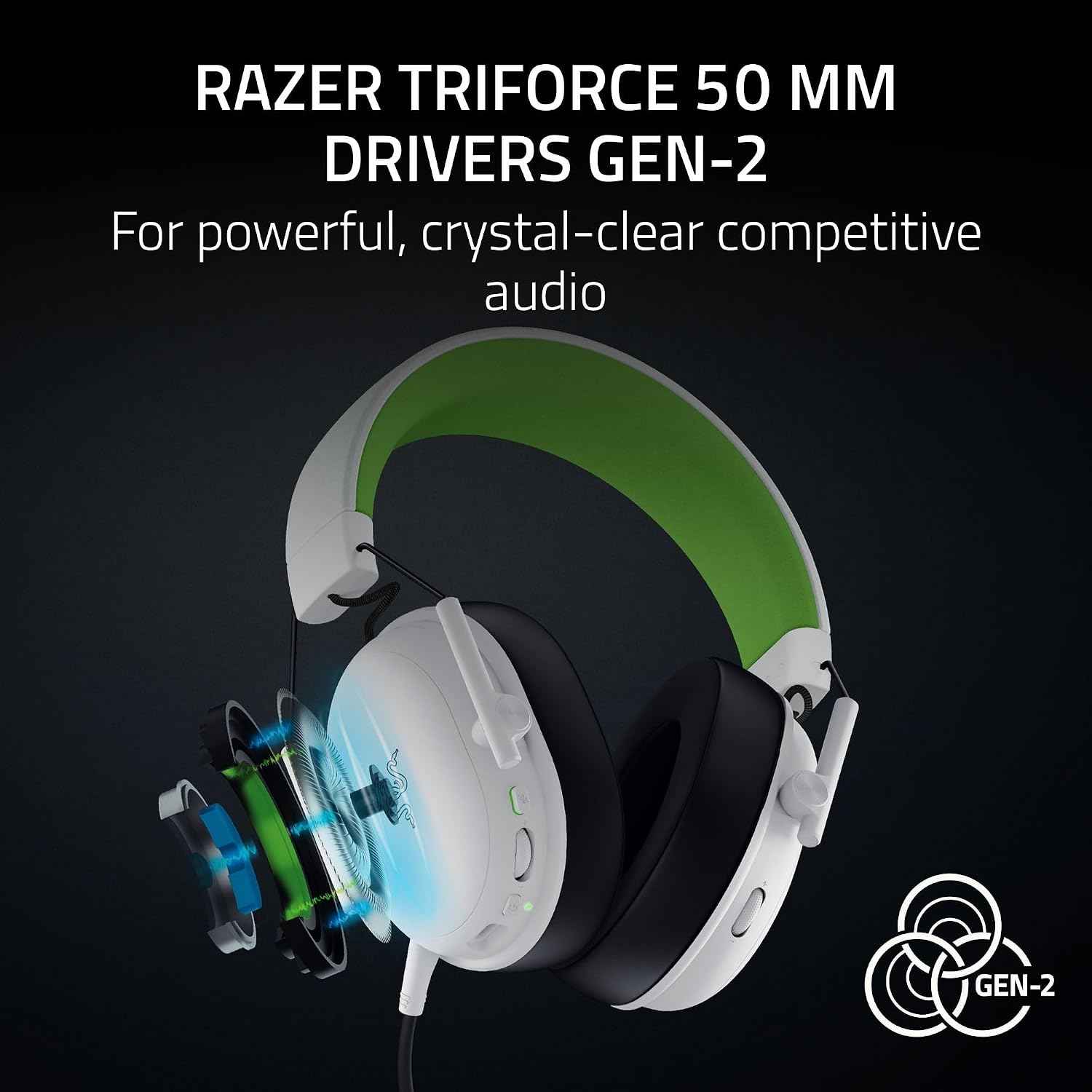 Razer BlackShark V3 X HyperSpeed Wireless Gaming Headset for Xbox: 50mm Drivers - Cardioid Mic - 2.4 GHz, Bluetooth - Works with PC, Mac, Nintendo Switch, Smartphone - Long Battery Life - White