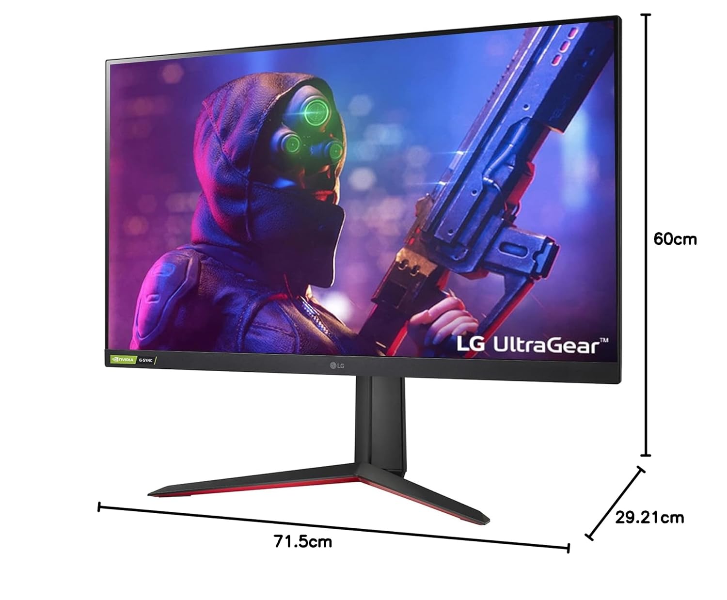 LG 32 (80 cm) LED 2560 x 1440 Pixels Ultragear QHD Nano IPS 1ms 165Hz HDR Monitor with G-SYNC Compatibility, 3-Side Virtually Borderless Display, Tilt/Height/Pivot Adjustable Stand (32GP850-B)