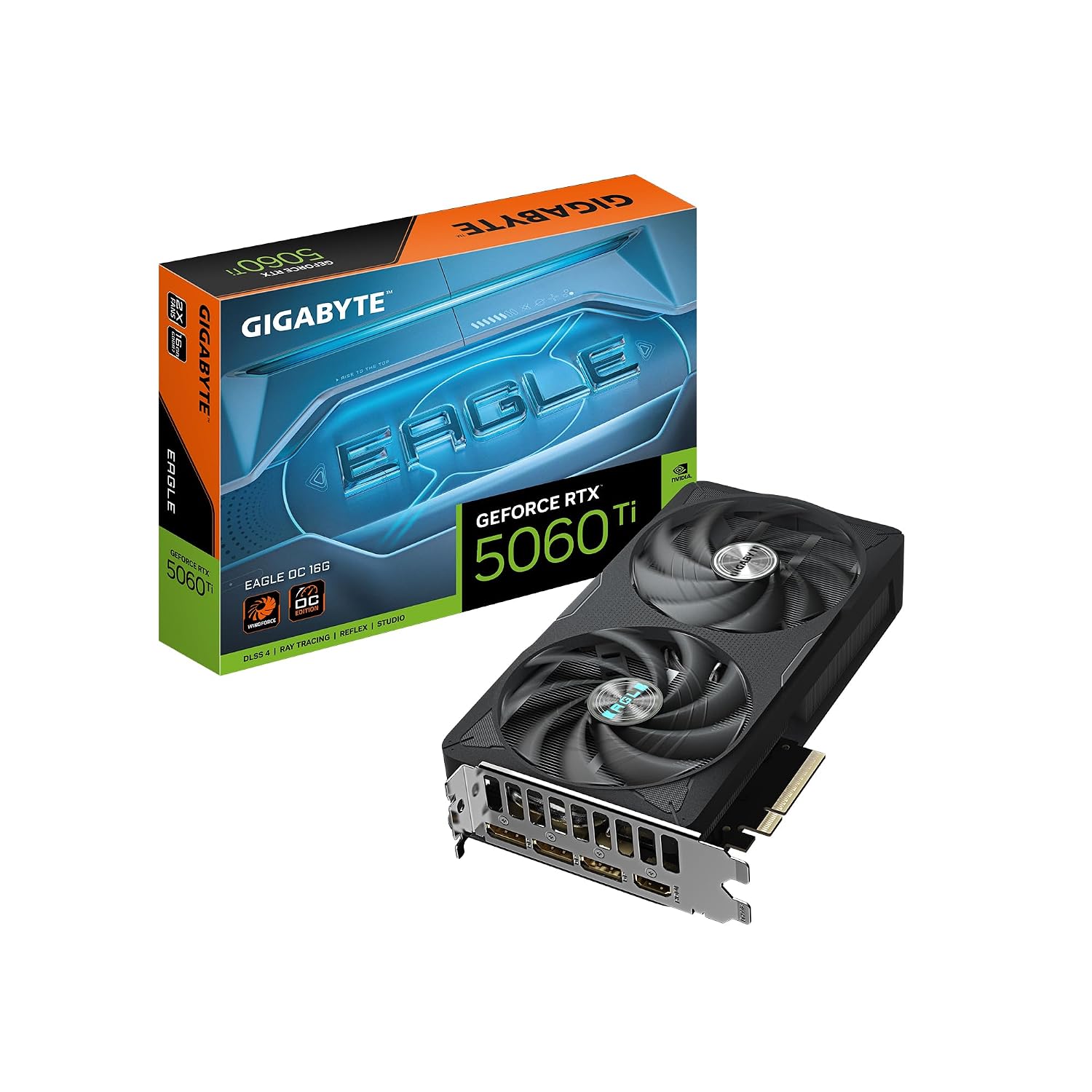 GIGABYTE GeForce RTX 5060 Ti Eagle OC 16G Graphics Card, 16GB 128-bit GDDR7, PCIe 5.0, WINDFORCE Cooling System, GV-N506TEAGLE OC-16GD Video Card