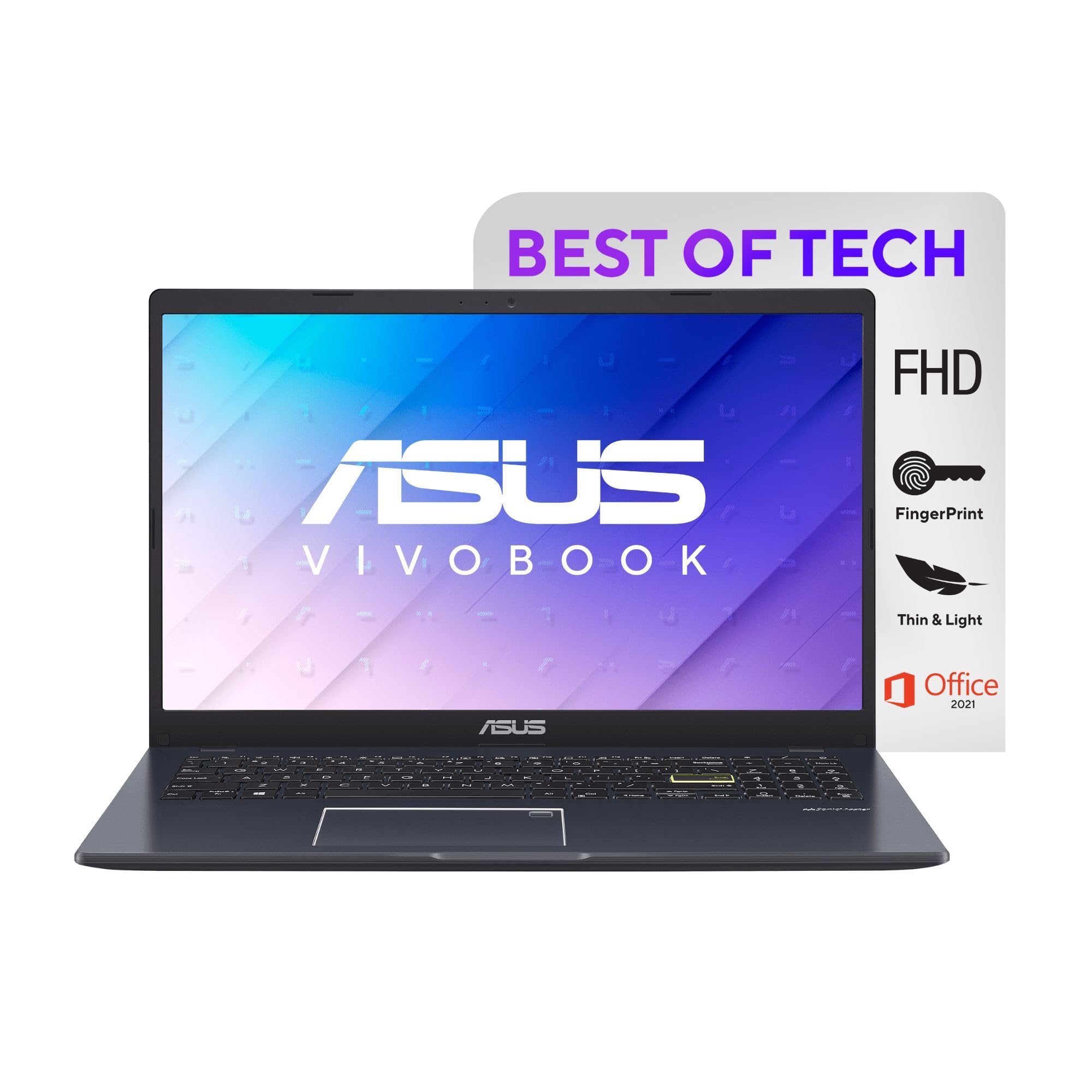 ASUS Vivobook 15, Celeron N4020, 15.6" (39.62 cms) HD, 60Hz, Thin and Light Laptop (8GBRAM/512GB SSD/Integrated Graphics/Windows 11/Office 2021/Silver/1.8 kg), X515MA-BR022WS