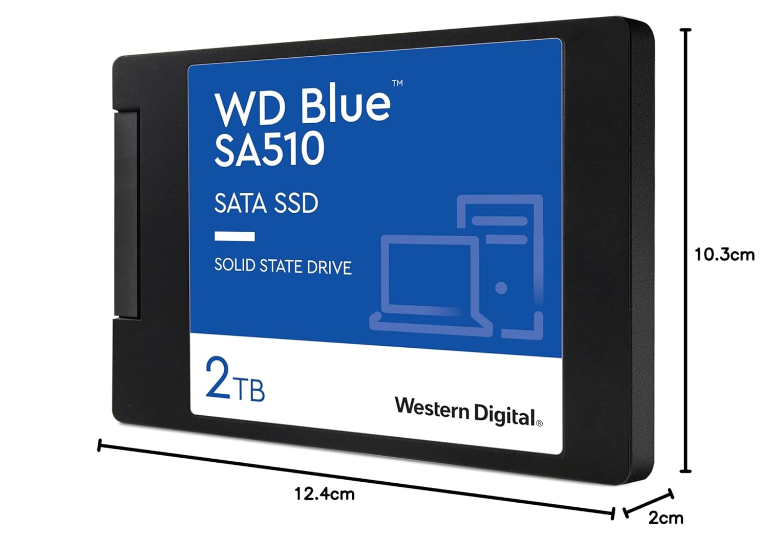 Western Digital WD Blue SA510 SATA 2TB, Up to 560MB/s, 2.5 Inch/7 mm, 5Y Warranty, Internal Solid State Drive (SSD)