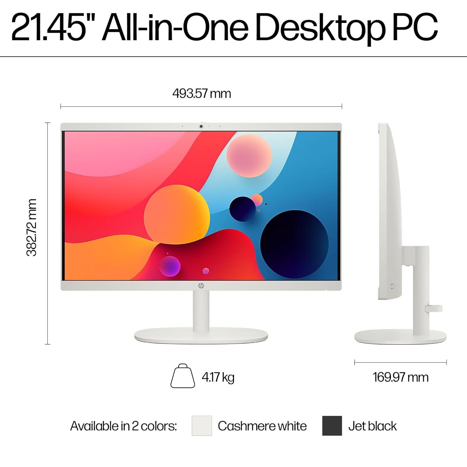 HP All-in-One Desktop Intel® Core™ i3-N300,21.5 inch(54.5cm),FHD,Anti-Glare,8 GB DDR5, 512GB SSD,White Wireless Keyboard and Mouse Combo,White, Windows 11, 4.17kg,22-dg0786in - Zapnet.in