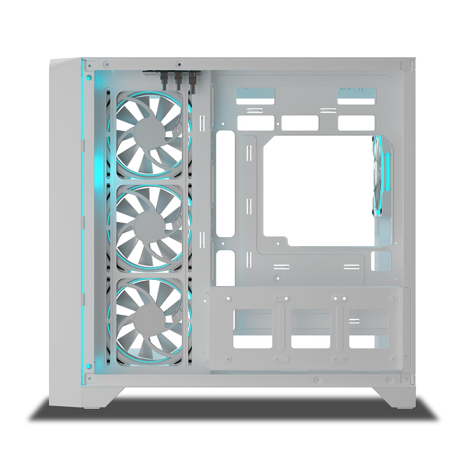 Ant Esports Crystal ARC Mid-Tower Computer Case/Gaming Cabinet - White |Front Curved Glass|Support ATX, Micro-ATX, Mini-ITX | Pre-Installed 4 ARGB-PWM Fans