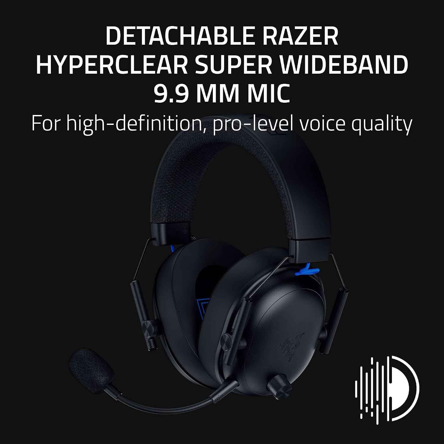 Razer BlackShark V3 Wireless Gaming Headset for PS5 50 mm Driver Super Broadband Micro 2.4GHz Bluetooth Works with PC, Mac, Nintendo Switch, Smartphone, Long Battery Life
