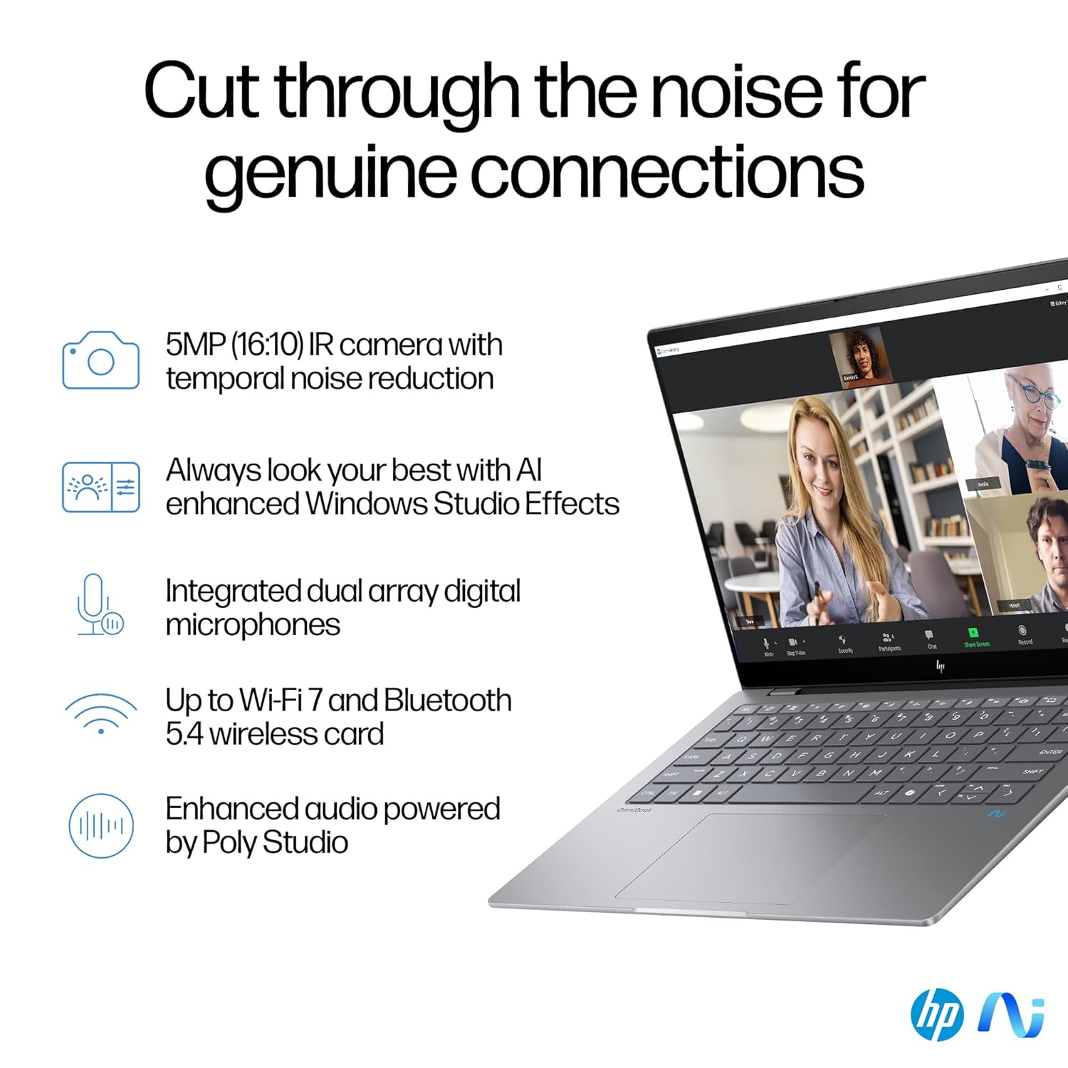HP OmniBook X Laptop, Snapdragon® X Elite X1E-78-100,14inch(35.6 cm),2.2K Touch Display,IPS,16GB LPDDR5x,1TB SSD,Next Gen Windows, Copilot +,Blue,1.34 kg,14-fe0121QU - Zapnet.in