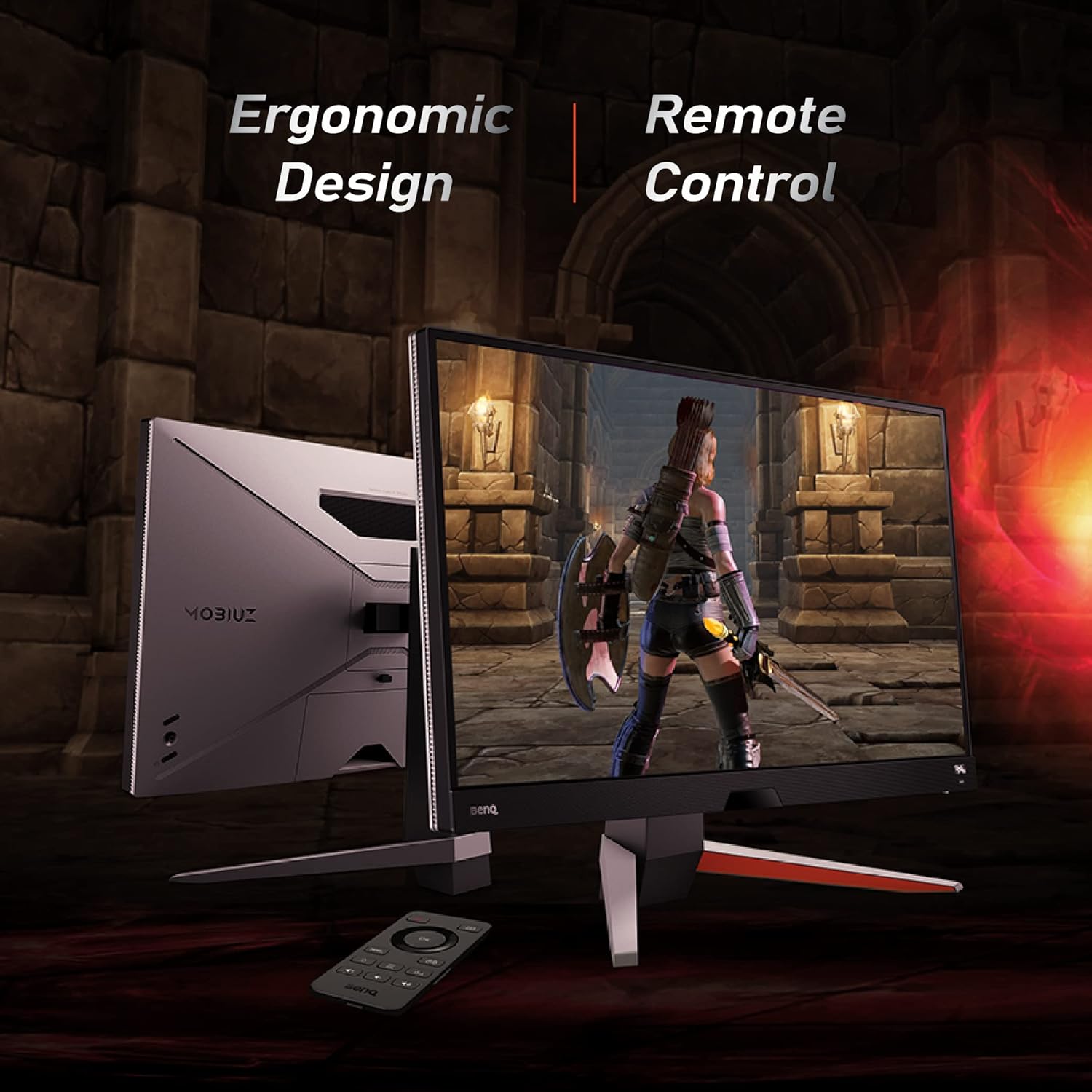 BenQ MOBIUZ EX2710Q 27" QHD IPS Gaming Monitor| 165Hz| 1ms MPRT| 95% DCI-P3| FreeSync Premium| Height Adjust| VESA DisplayHDR400| Bezel-Less| treVolo Speakers| HDMI| DP| USB 3.0 Hub(Metallic Grey)