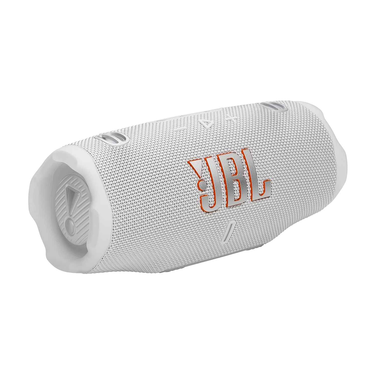 JBL Charge 6 - Portable Waterproof & Drop-Proof Bluetooth Speaker, Bold Pro Sound with AI Sound Boost, 28Hrs of Playtime, Built-in powerbank & Comes with a Sturdy/Removable Carrying Strap (White)