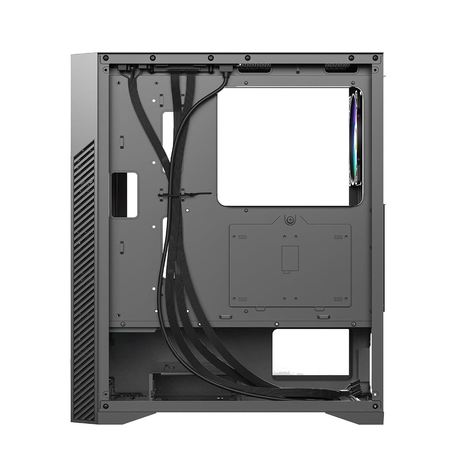 Ant Esports ICE- 270M 6F Mid-Tower Computer Case/Gaming Cabinet with Front Mesh Panel- Black | Support ATX, Micro-ATX, Mini-ITX | Pre-Installed 6 Static RGB Fans