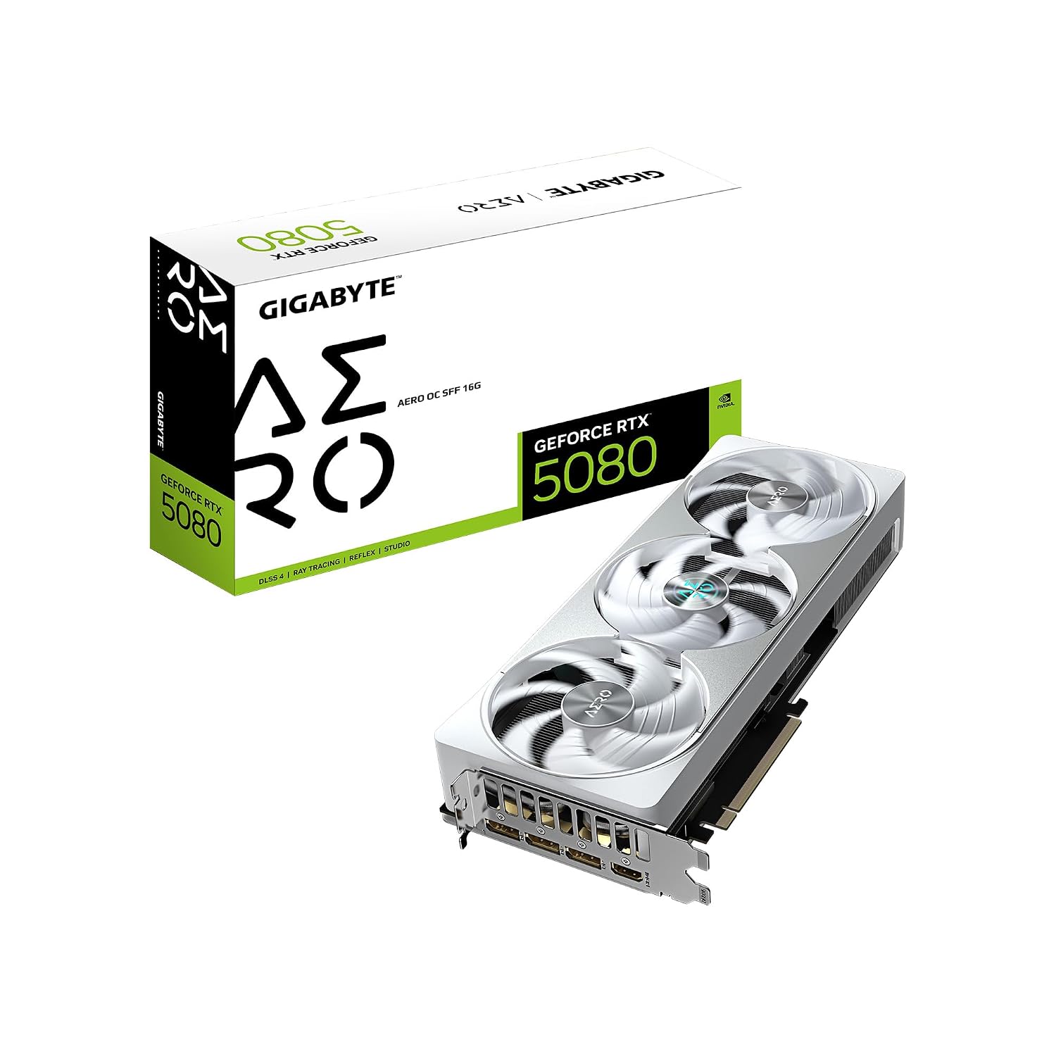 GIGABYTE Geforce RTX 5080 AERO OC SFF 16G Graphics Card, WINDFORCE Cooling System, pci_e_x16 16GB 256-Bit GDDR7, GV-N5080AERO OC-16GD Video Card