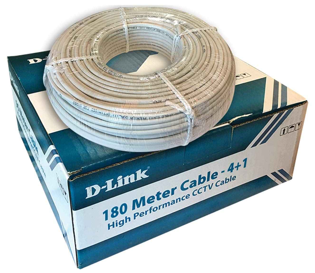 Dlink CCTV Cable 3+1(180MTR)White(DCC-WHI-180-3)
