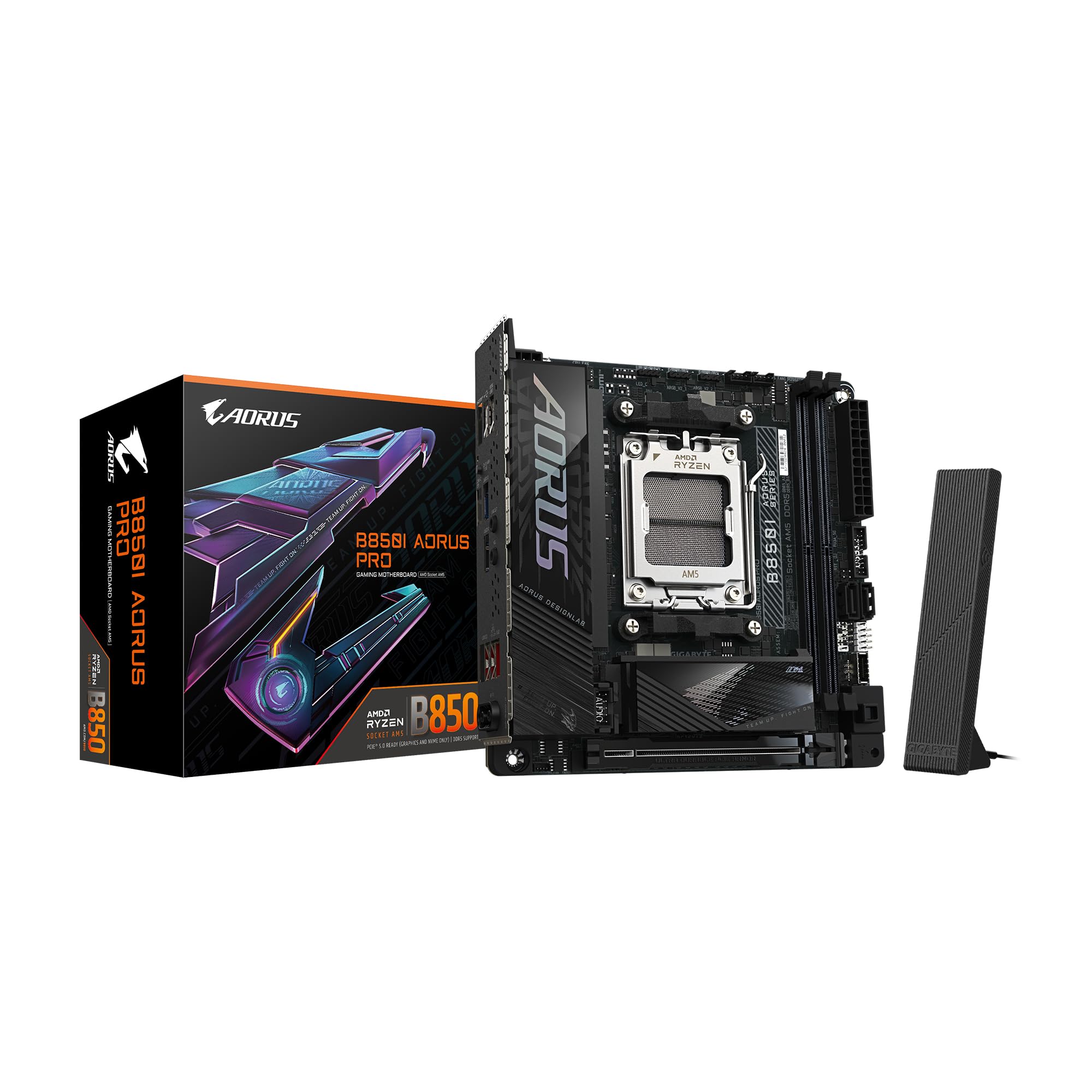 GIGABYTE B650M AORUS Elite AX AMD AM5 mATX Motherboard, Support Ryzen 9000/8000/7000 Series, DDR5, 12+2+2 Power Phase, PCIe 5.0 M.2, USB-C 3.2 Gen 2, WIFI6E, 2.5GbE, EZ-Latch, Q-Flash, RGB Fusion
