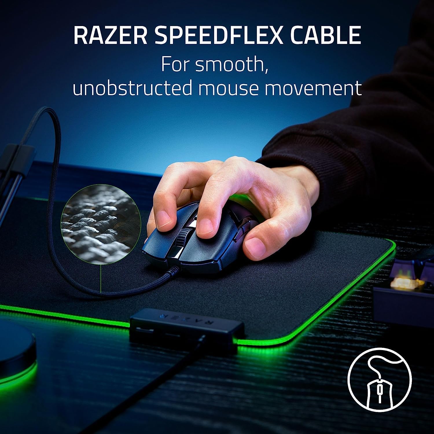 Razer Cobra Smartchoice Wired Gaming Mouse, 58g Lightweight Design, Gen-3 Optical Switches, Chroma RGB Underglow, 8500 DPI Optical Sensor, Speedflex Cable, Black