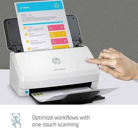 HP ScanJet Pro 3000 s4 Sheet-Feed Scanner (6FW07A), Light Grey, Small - Zapnet.in