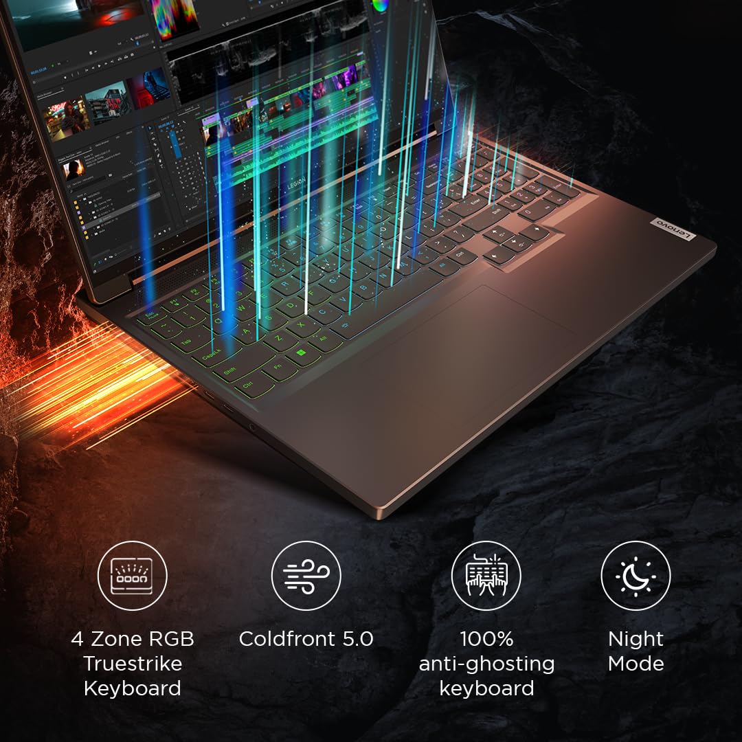 Lenovo Legion Slim 5 AI Powered Ryzen 7 7840HS | AMD NVIDIA RTX 4050 6GB (16GB RAM/512GB SSD/16 Inches (40.64cm)/144Hz/Windows 11/MS Office 21/3 Month Game Pass/Grey/2.4Kg), 82Y9009KIN Gaming Laptop