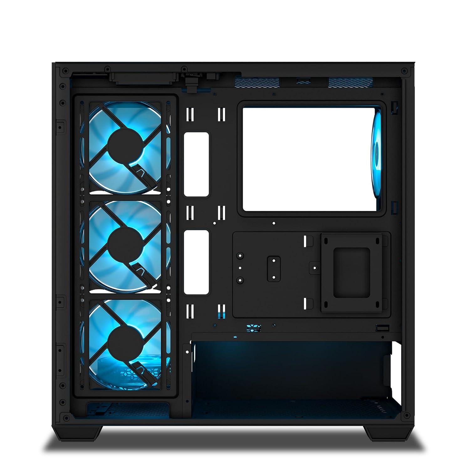 Ant Esports Crystal X7 ATX Computer Case/Gaming Cabinet with Type-C - Black | Support ATX, Micro-ATX, Mini-ITX | Pre-Installed 3 M/B Plate Fans, 2 PSU Shroud Fans, 1 Bottom & 1 Rear Fan