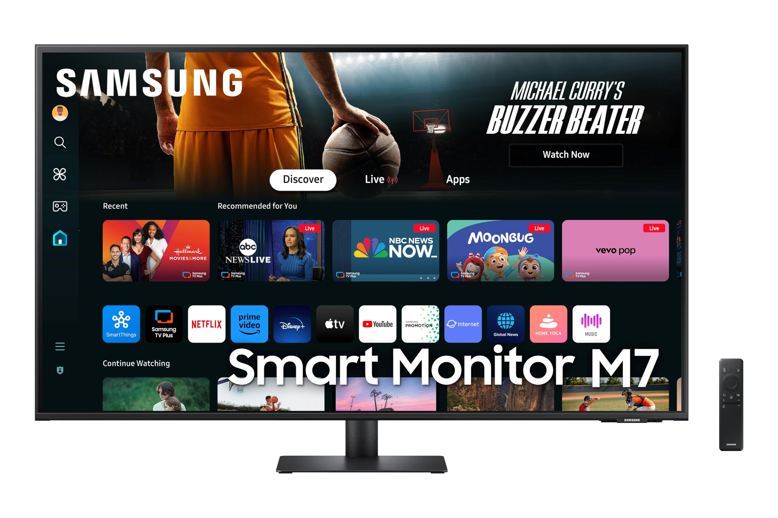 Samsung 32-Inch(80cm) M7 UHD 4K Smart Monitor, Mouse & Keyboard Control, OTT Apps, IoT Hub, Office 365, Workout Tracker, Multiple Ports, Speakers, Remote, Bluetooth (LS32DM701UWXXL, White)