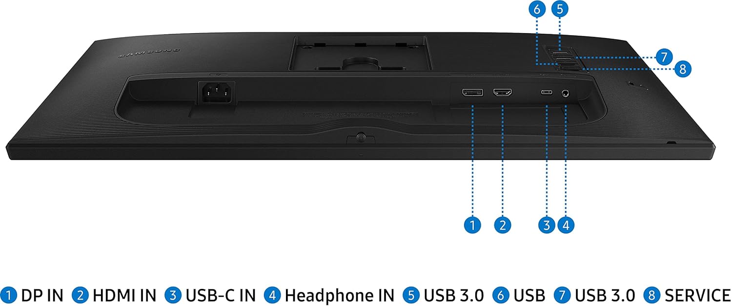 Samsung 24-inch(60.46cm) FHD 1,920 x 1,080 Monitor, IPS, USB Type-C, HAS, Pivot, 75 Hz, Bezel Less Design, AMD FreeSync, Flicker Free, HDMI, Energy Saving (LS24A400UJWXXL, Black)