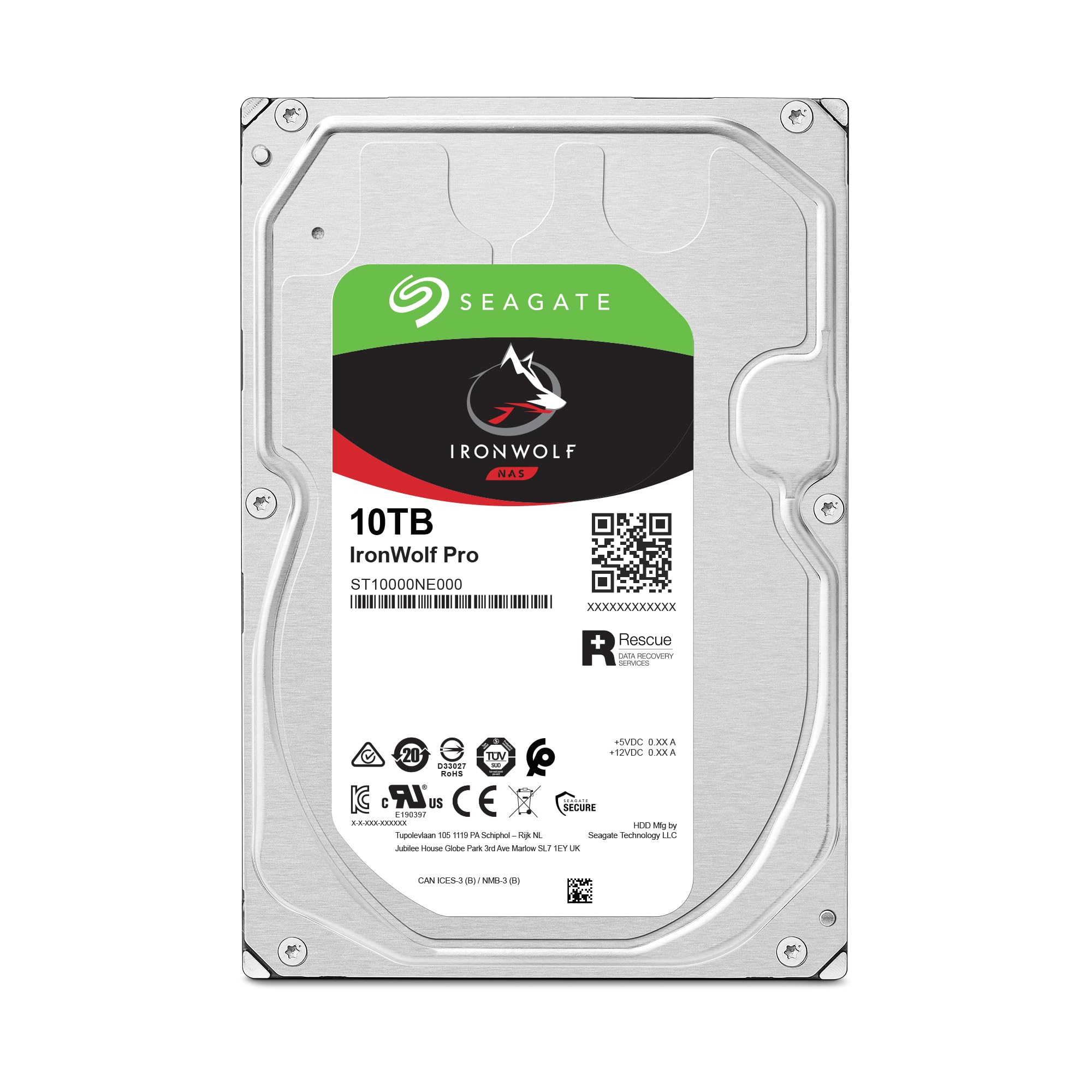 Seagate IronWolf 10TB NAS Internal Hard Drive HDD – CMR 3.5 Inch SATA 6Gb/s 7200 RPM 256MB Cache for RAID Network Attached Storage with 3-Years Data Recovery Services (ST10000VN000)