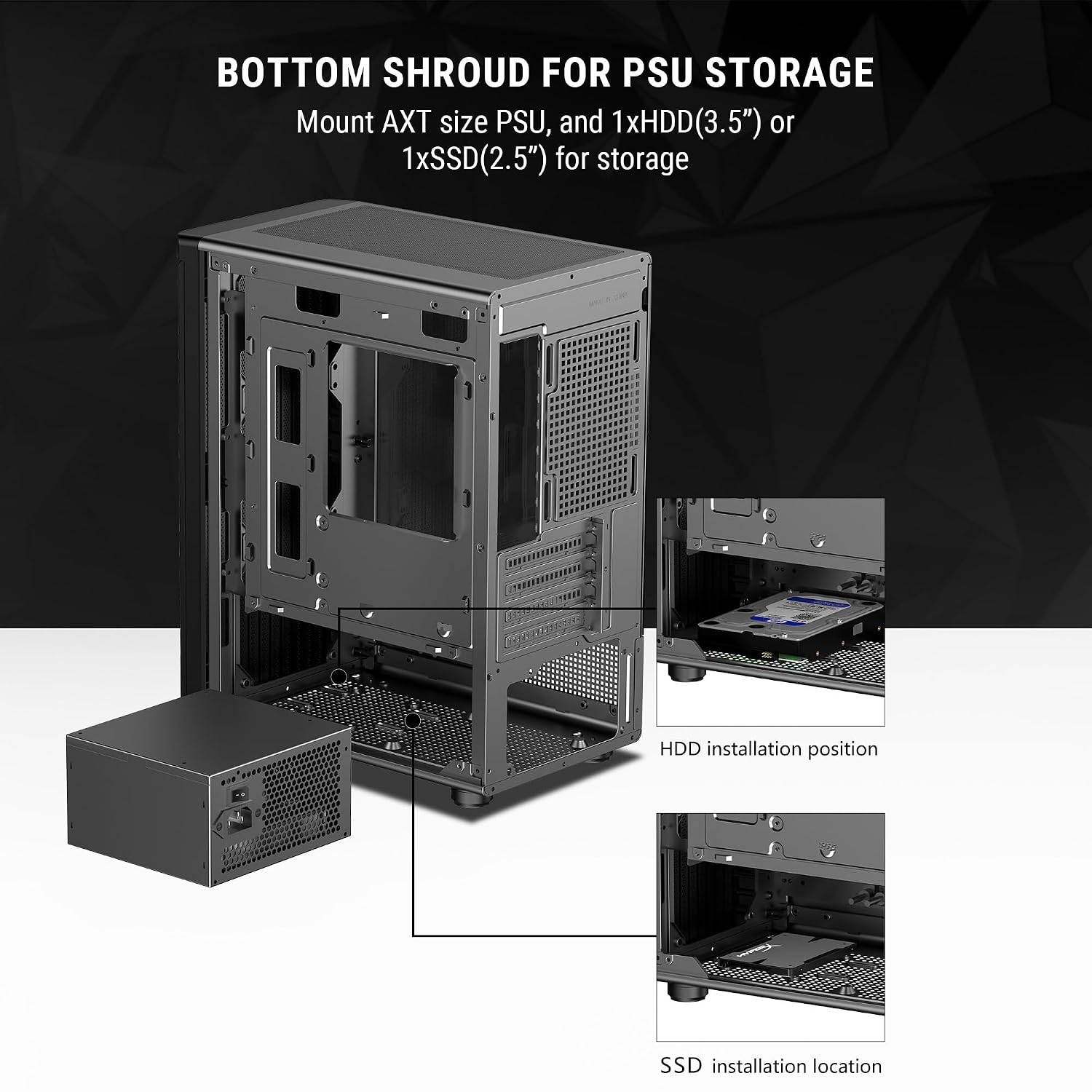 Ant Value VM45 Mid-Tower Computer Case/Gaming Cabinet - Black | Support M-ATX, ITX | Pre-Installed 4 Fans