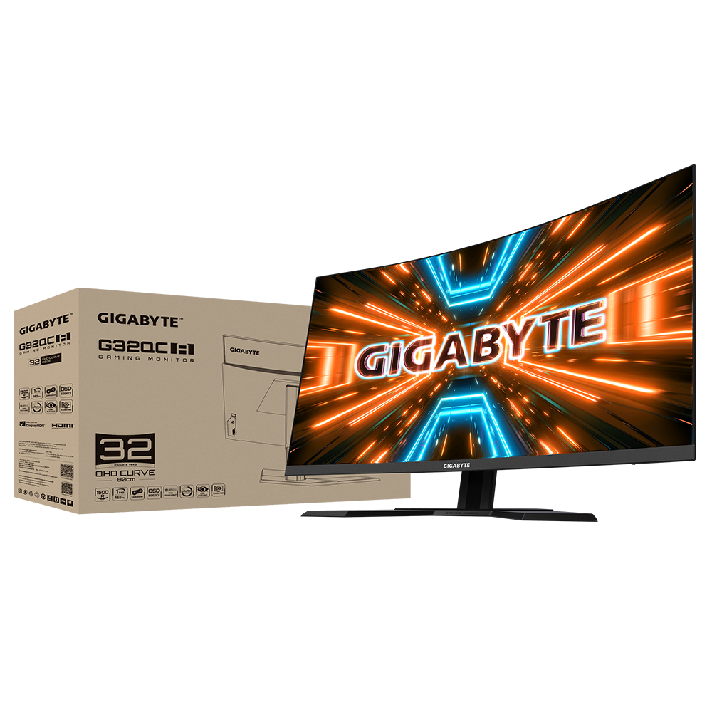 GIGABYTE G32QC A 32 Inch(81.28 Cm) 165Hz 1440P Curved Gaming Monitor, LCD 2560 X 1440 Pixels Va 1500R Display, 1Ms (Mprt) Response Time, 93% Dci-P3, 121% Srgb,Vesa Display Hdr400 Black - Zapnet.in