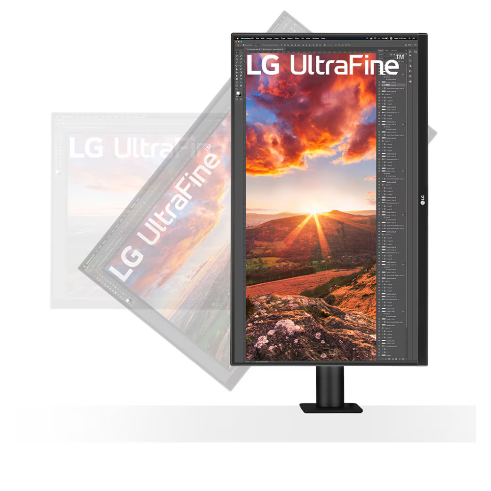 LG 27 inch(68.4cm) Ultrafine Ergo 4K-UHD(3840 x 2160) Pixels IPS, HDR 400, sRGB 99%, HW Calibration, Speaker (5Wx2), Height/Swivel/Pivot/Extend/Retract, USB - C, HDMI x 2, DP- 27UN880 - Zapnet.in