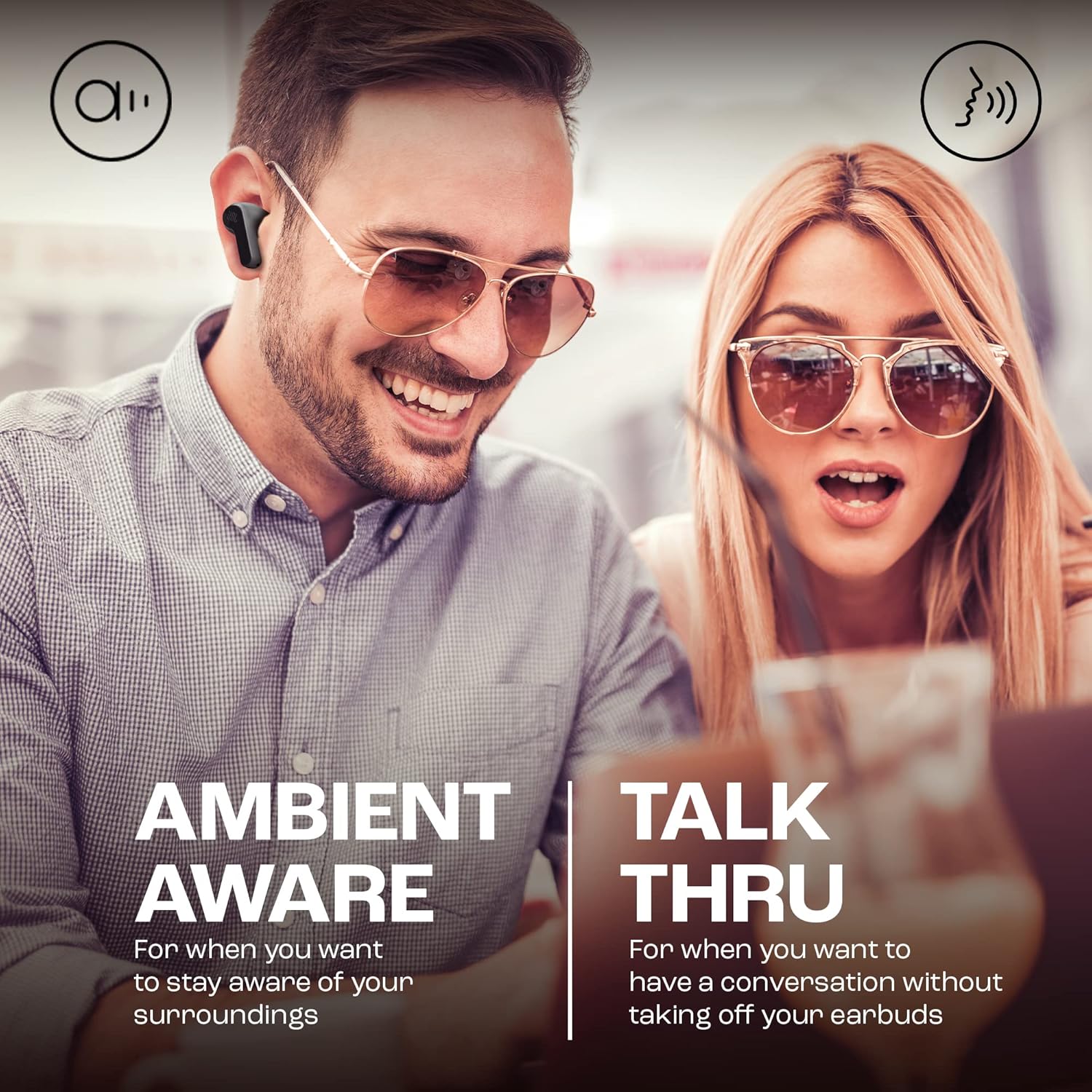 JBL Wave Beam in-Ear Wireless Earbuds (TWS) with Mic,App for Customized Extra Bass Eq,32 Hours Battery&Quick Charge,Ip54 Water&Dust Resistance,Ambient Aware&Talk-Thru,Google Fastpair (Black) - Zapnet.in