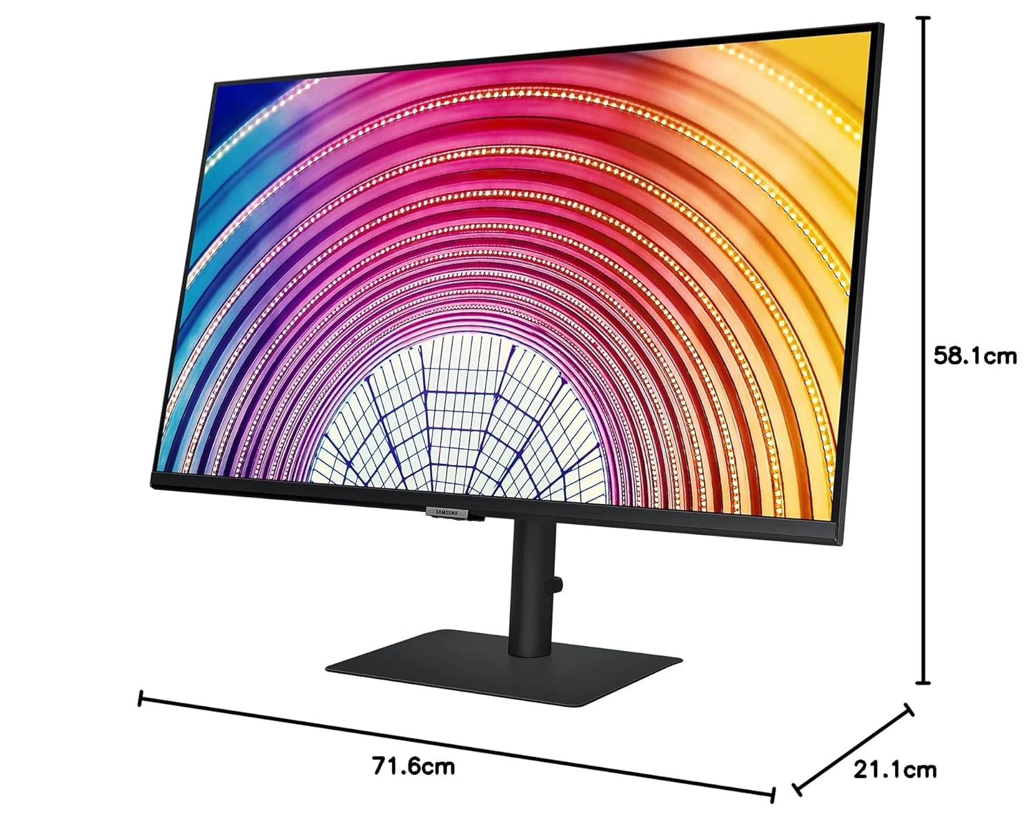 Samsung 32-inch(80cm) QHD Monitor, Bezel Less Design, 1 Billion Colors, HDR10, HAS, Intelligent Eye Care, AMD FreeSync™, FSC-Certified, Energy Saving (LS32A600NWWXXL, Black)