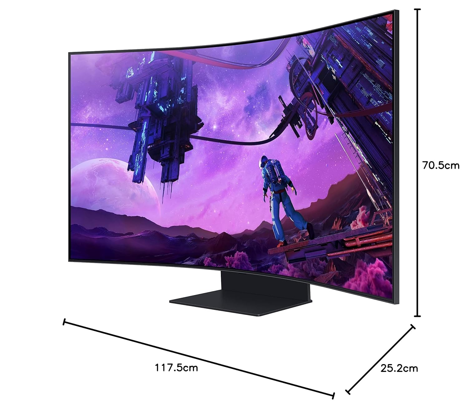 Samsung 55" Odyssey Ark, 4K UHD, 165 Hz, 1 Ms, 1000R Curved Gaming Monitor, Cockpit Mode, Mini-LED, Matte Display, Sound Dome, AMD FreeSync Premium Pro, Gaming Hub (LS55BG970NWXXL, Black)