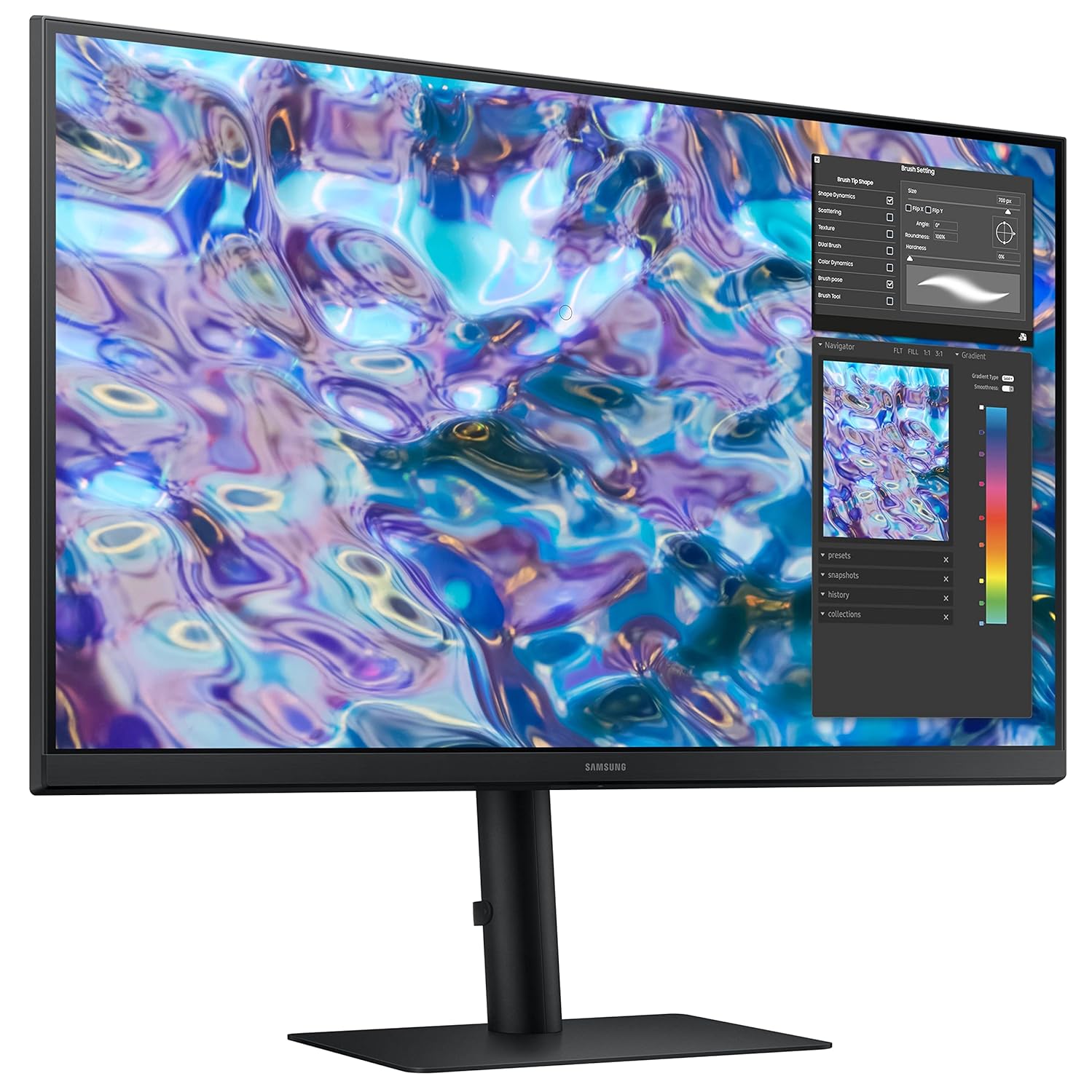 Samsung ViewFinity S6 Flat Monitor 27-Inch (68.5 cm) QHD (2,560 x 1,440 Resolution), IPS Panel, 5ms(GTG), 75 Hz, Display Port, HDMI, Headphone Jack, AMD FreeSync, HAS, Pivot (LS27B610EQWXXL, Black)