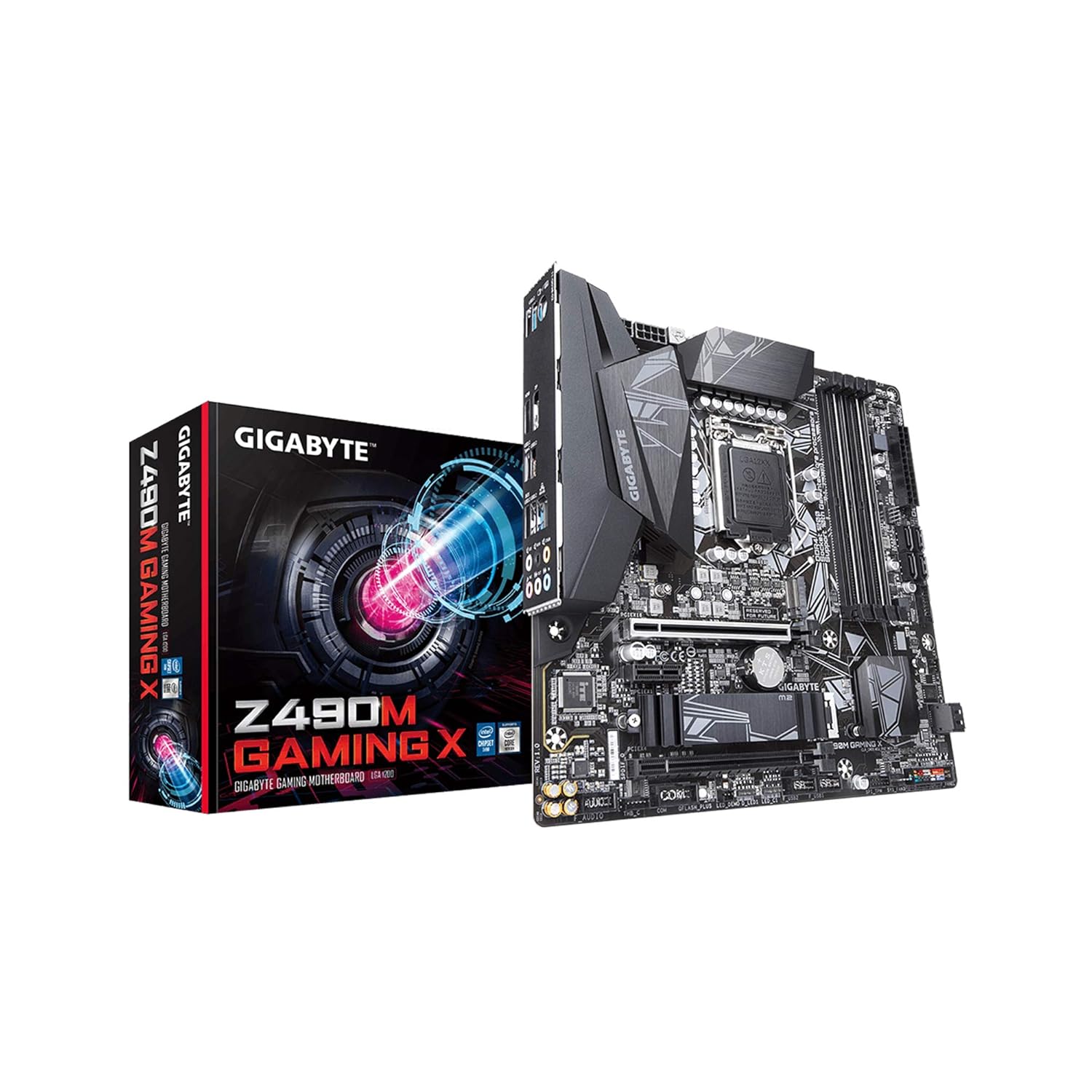 GIGABYTE Z490M Gaming X Motherboard with Direct 11+1 Phases Power Design, 2-Way Crossfire Multi-Graphics, USB 3.2 Gen2 Type-C, M.2 with Thermal Guard, Smart Fan 5, RGB Fusion 2.0.
